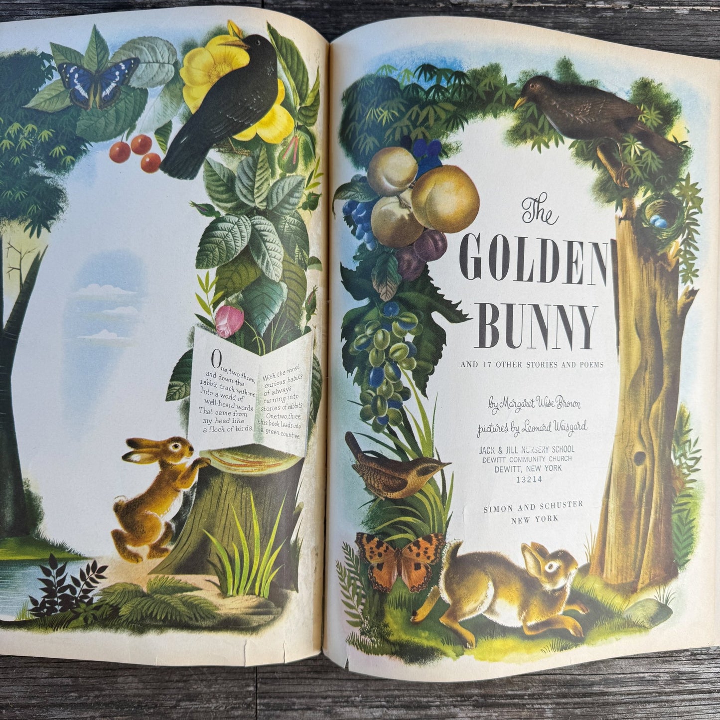 The Golden Bunny by Margaret Wise Brown, illustrated by Leonard Weisgard (1953) - Pretty Old Books