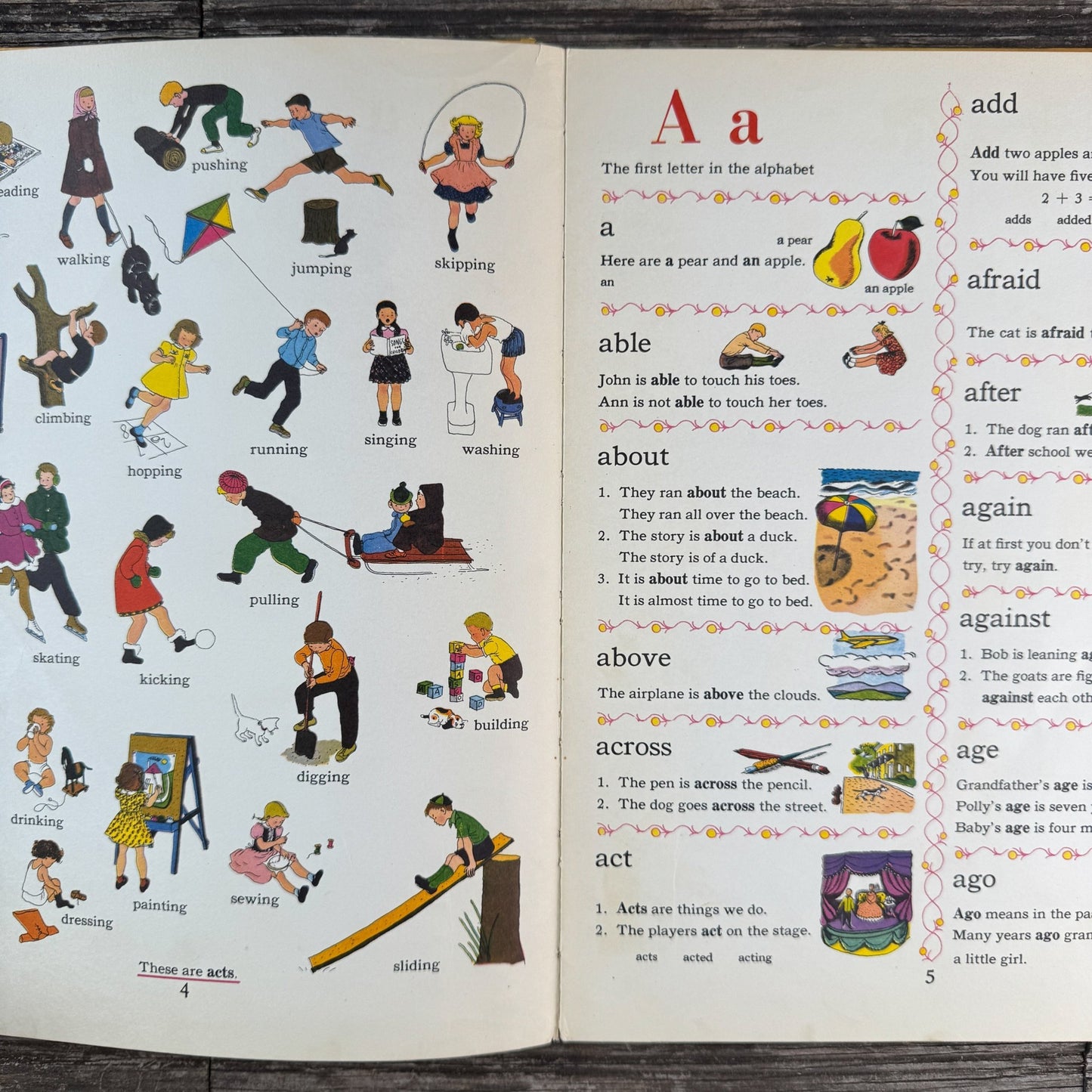 The Golden Dictionary, Illustrated Oversized 1962 Hardcover Children's Book - Pretty Old Books
