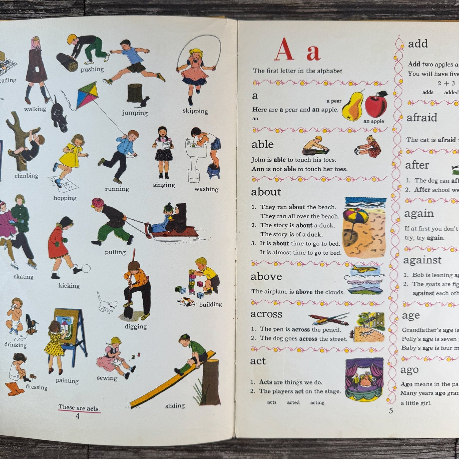 The Golden Dictionary, Illustrated Oversized 1962 Hardcover Children's Book - Pretty Old Books