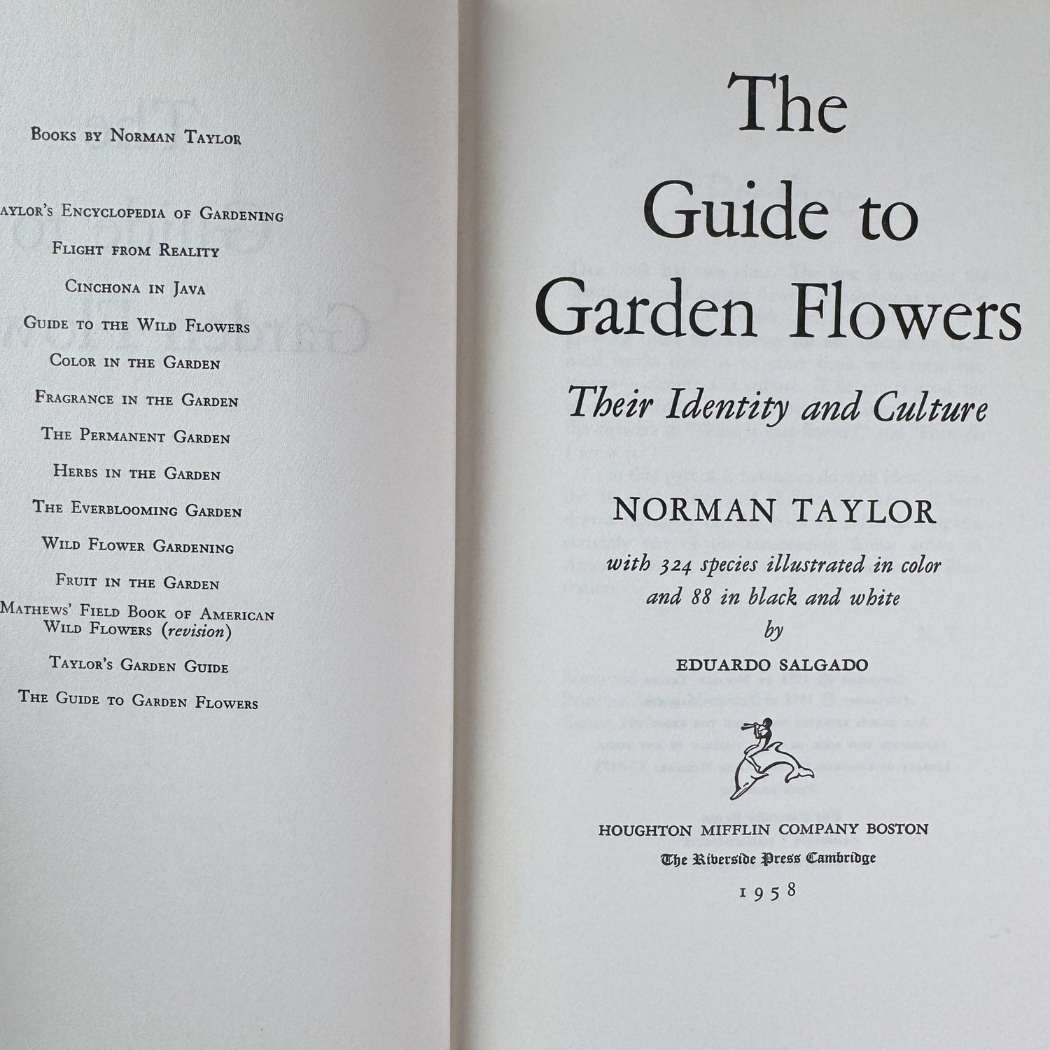 The Guide to Garden Flowers: Their Identity and Culture, Norman Taylor, 1958 - Pretty Old Books