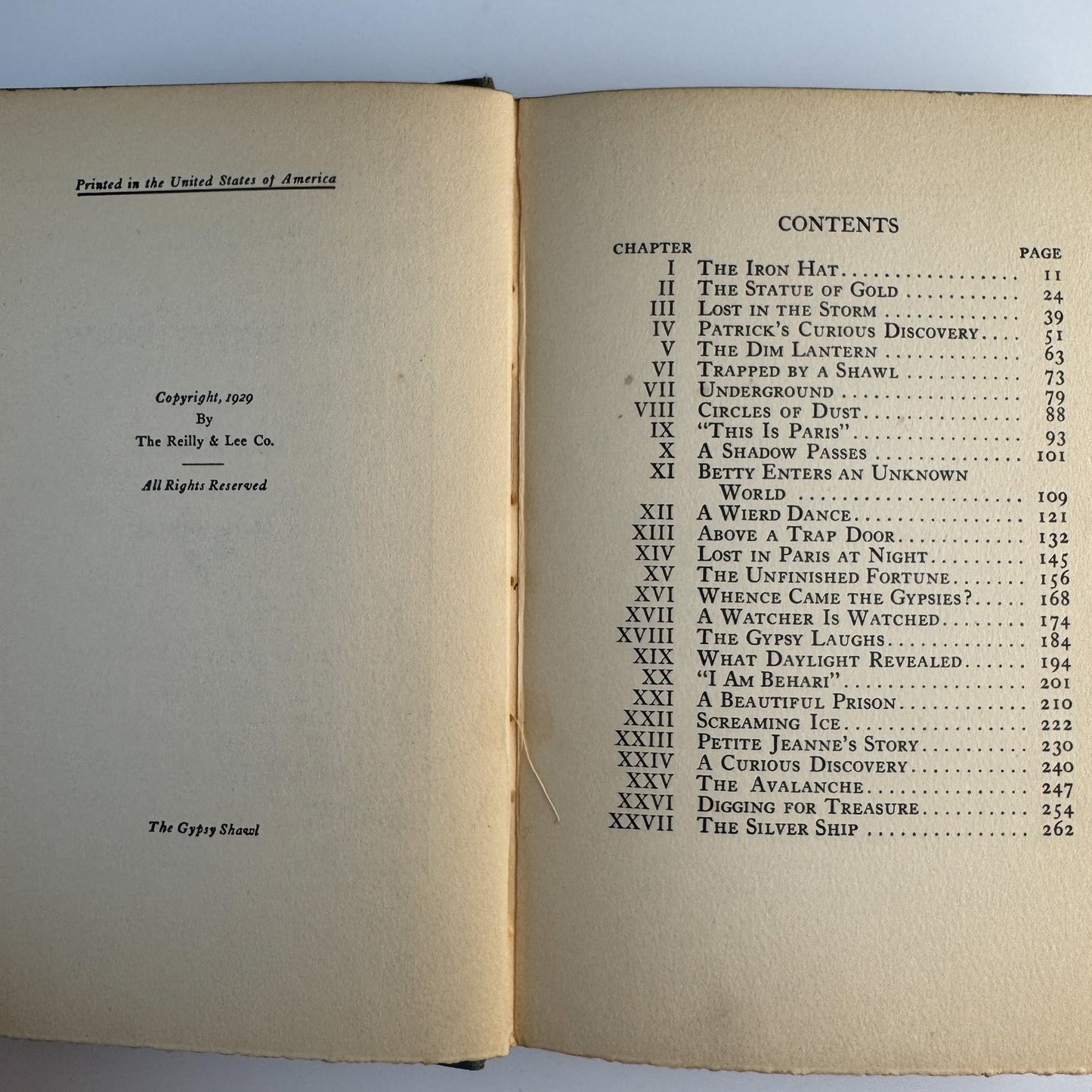 The Gypsy Shawl, Roy J. Snell, 1929 Reilly & Lee, Mystery Story for Girls - Pretty Old Books