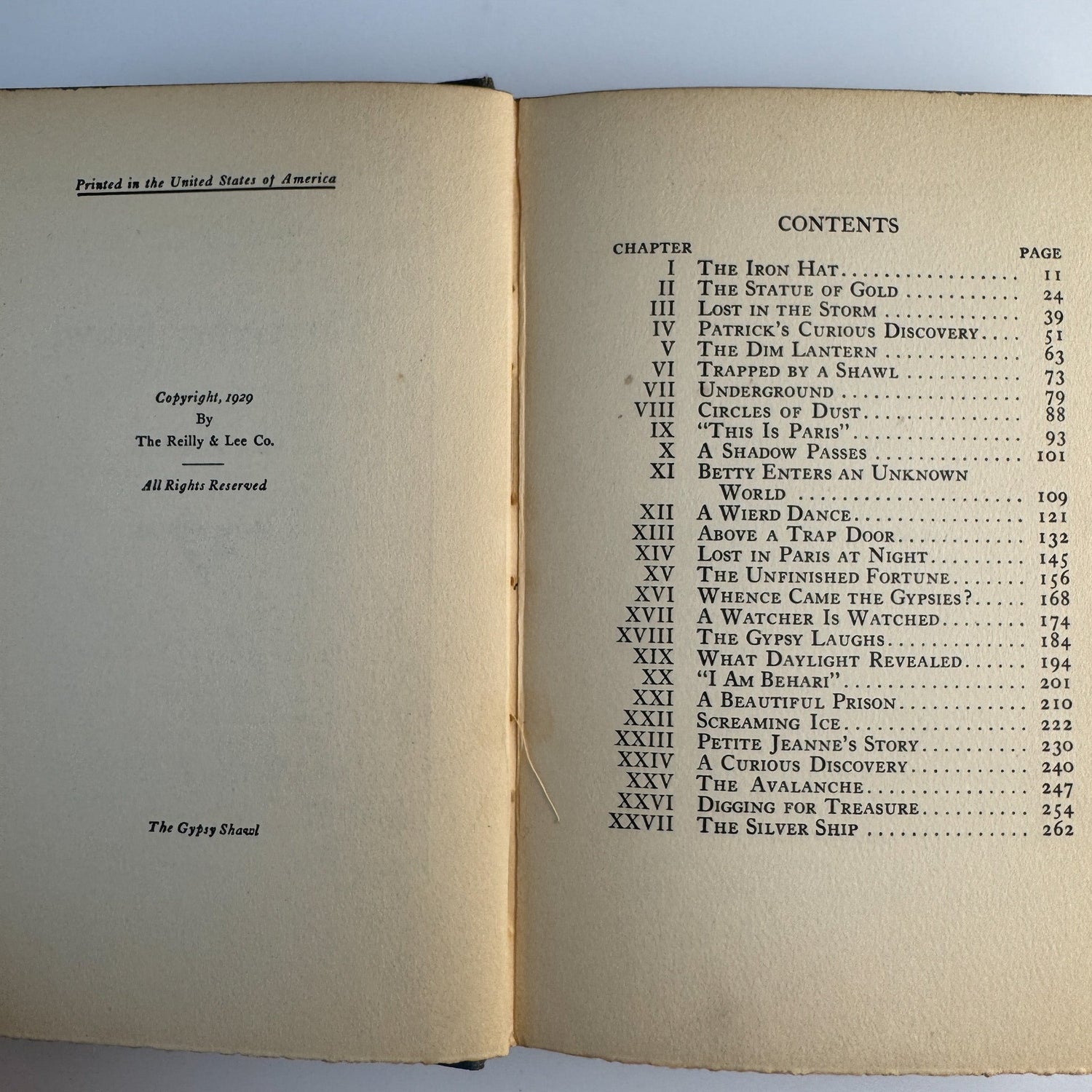 The Gypsy Shawl, Roy J. Snell, 1929 Reilly & Lee, Mystery Story for Girls - Pretty Old Books