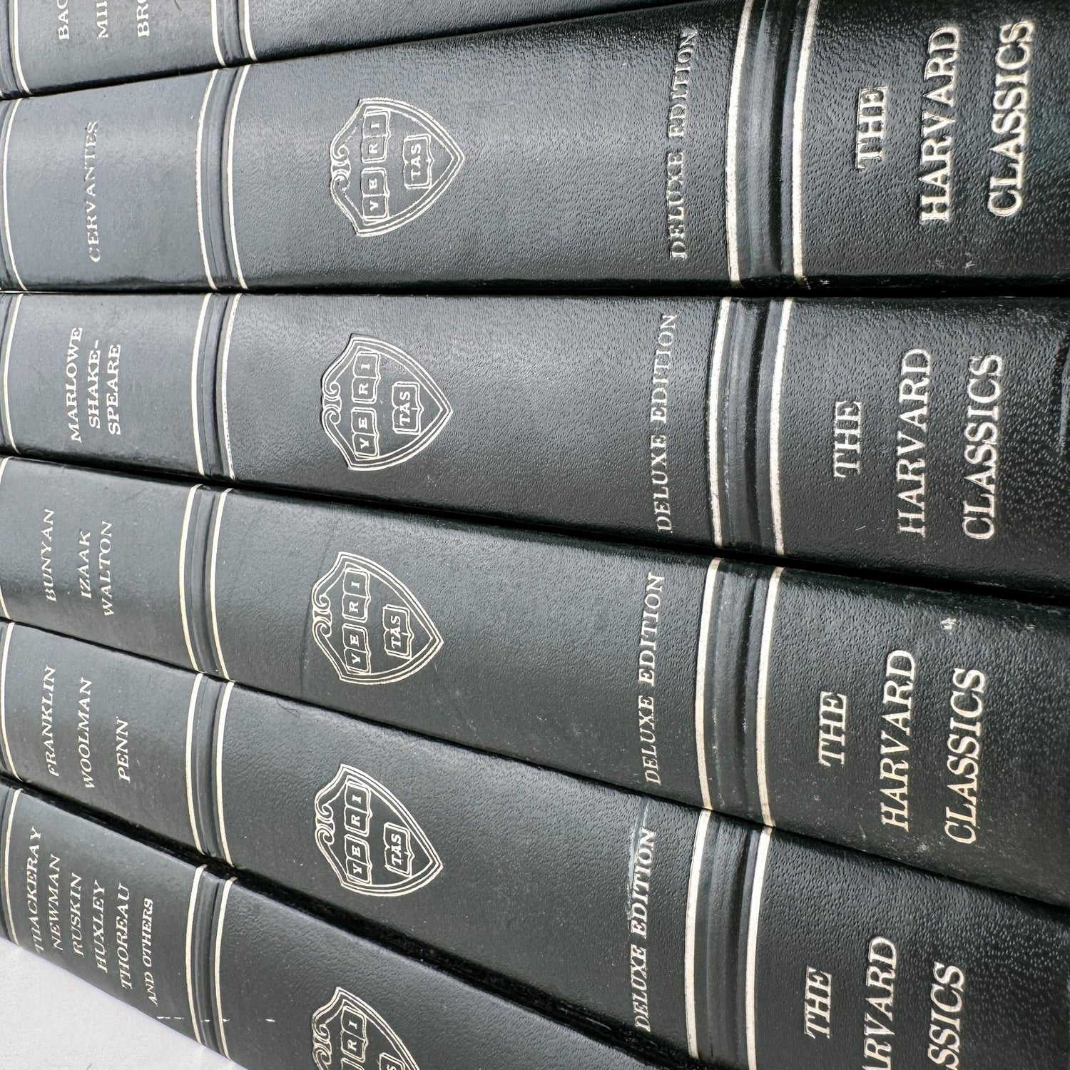 The Harvard Classics Green and Silver Vintage Decorative Books For Home Decor - Pretty Old Books