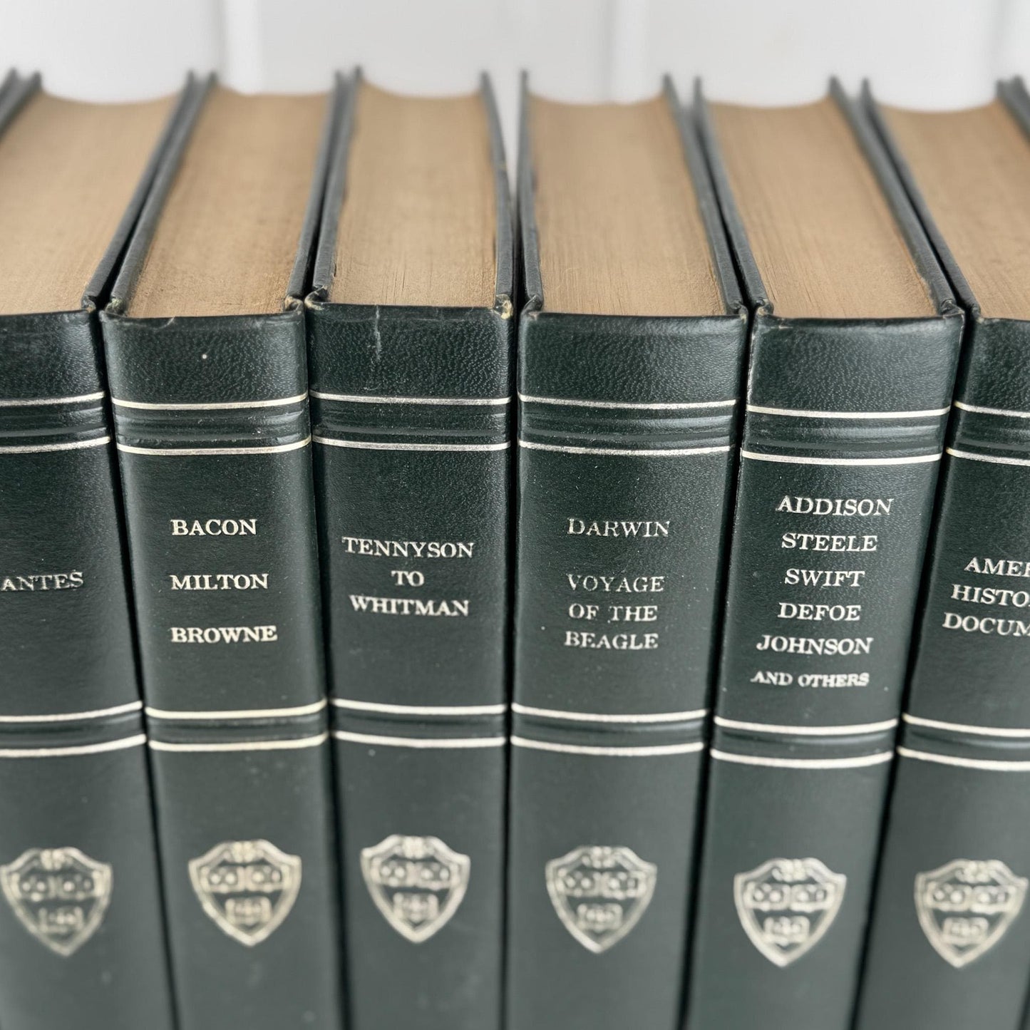 The Harvard Classics Green and Silver Vintage Decorative Books For Home Decor - Pretty Old Books