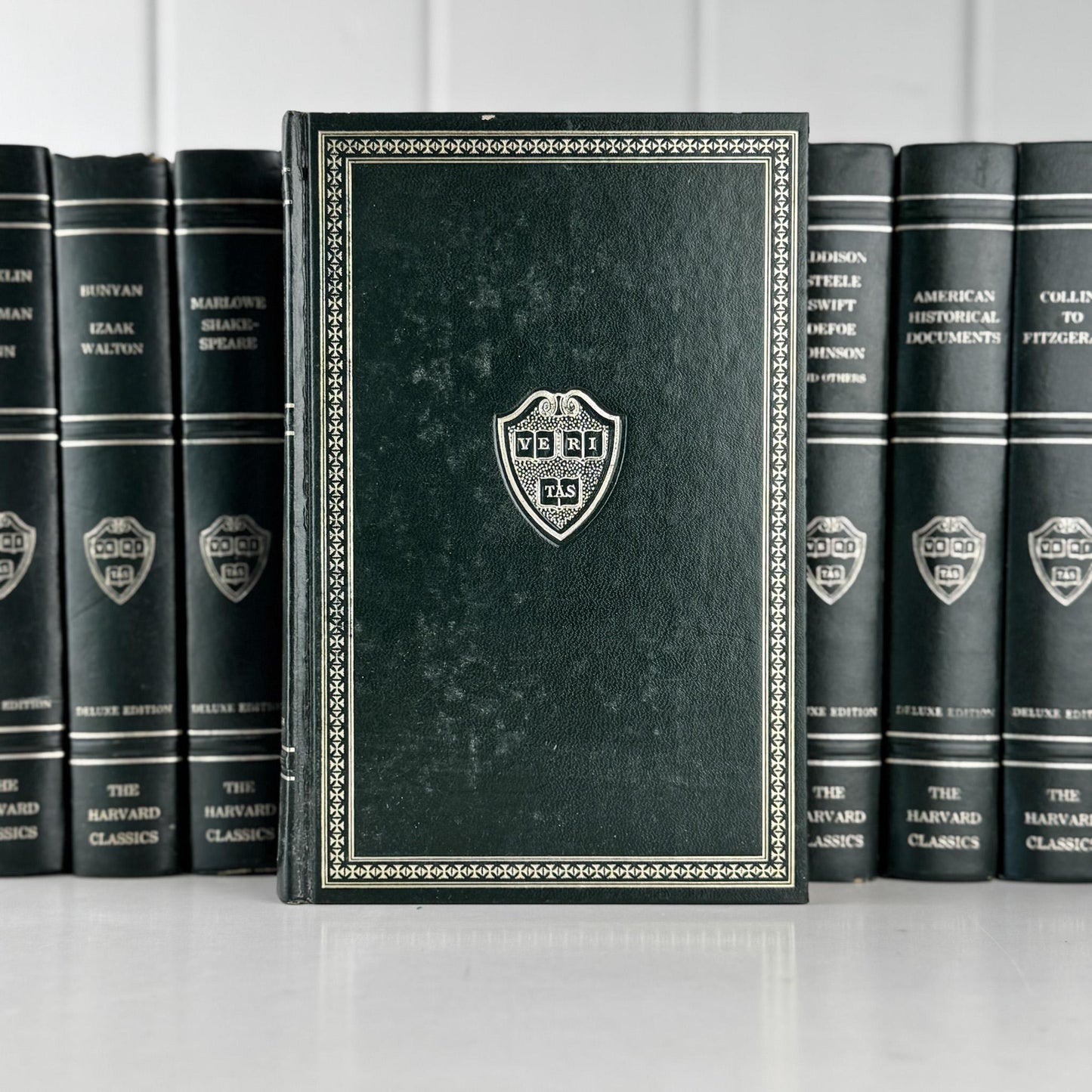 The Harvard Classics Green and Silver Vintage Decorative Books For Home Decor - Pretty Old Books