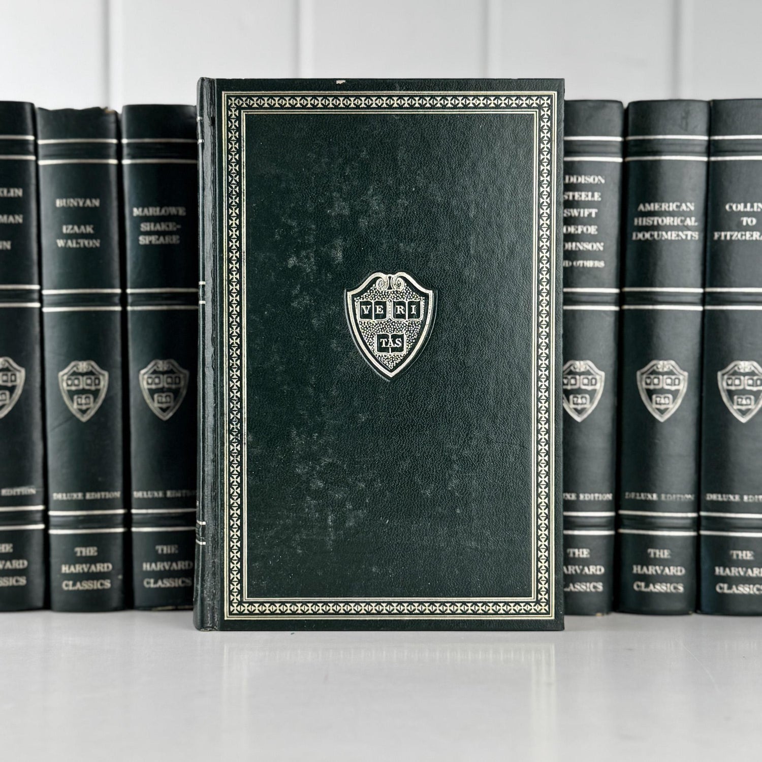 The Harvard Classics Green and Silver Vintage Decorative Books For Home Decor - Pretty Old Books