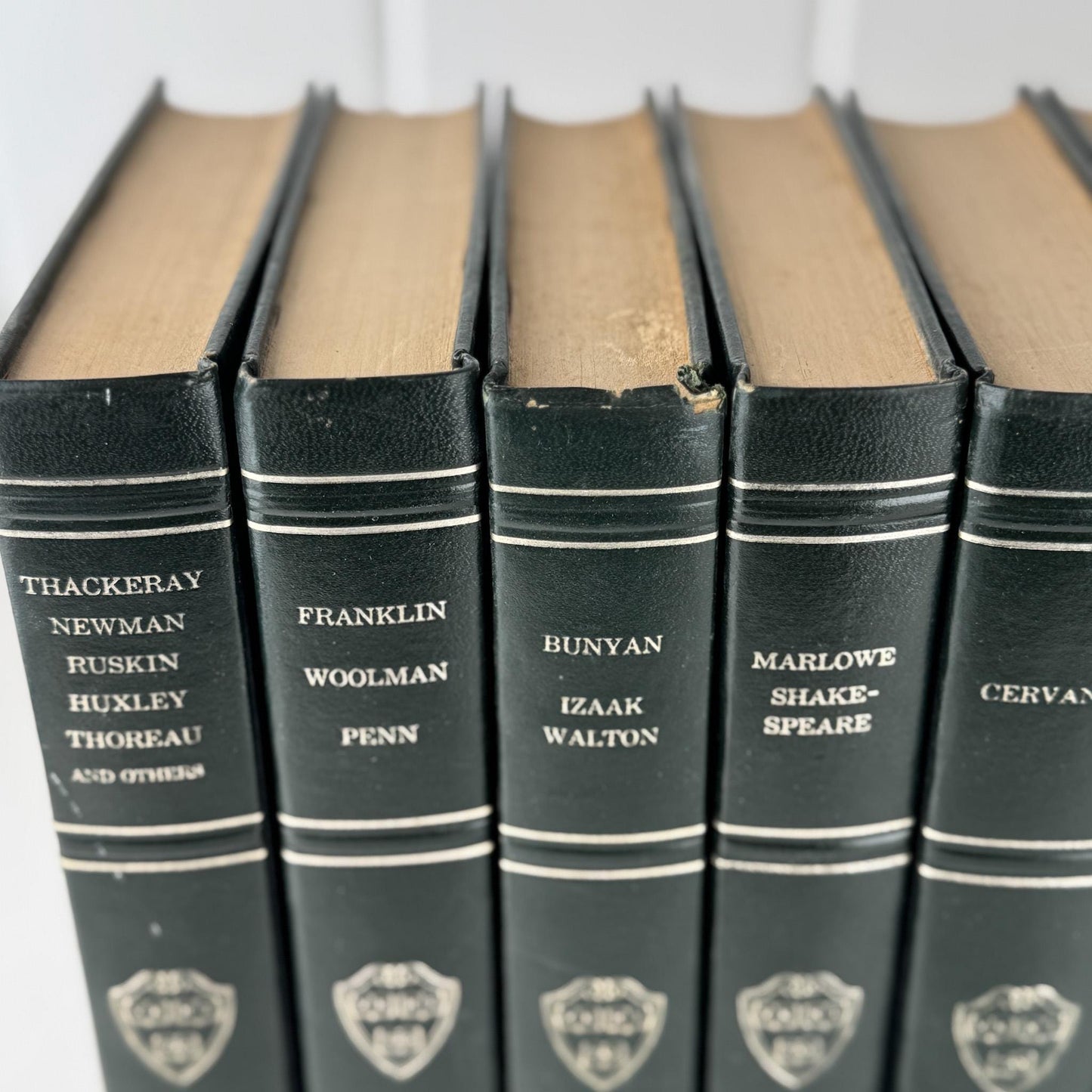 The Harvard Classics Green and Silver Vintage Decorative Books For Home Decor - Pretty Old Books