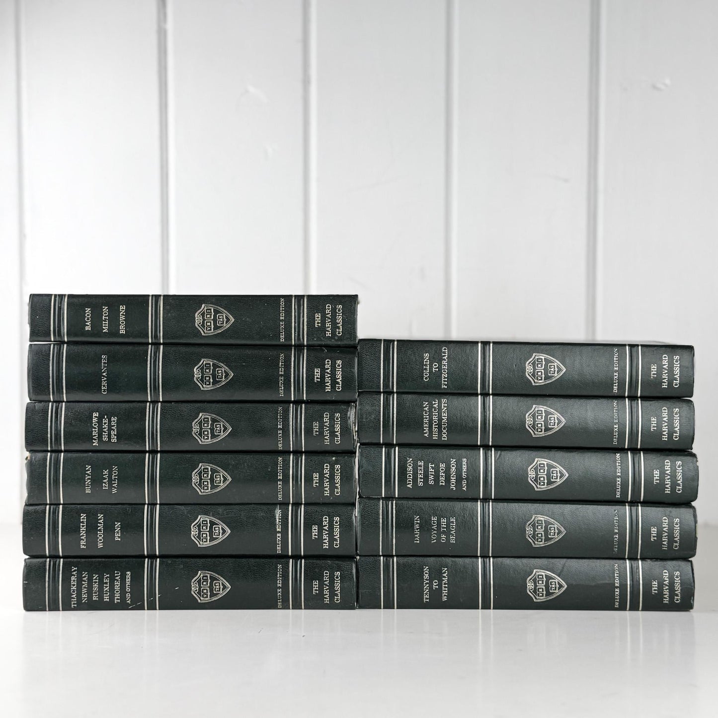 The Harvard Classics Green and Silver Vintage Decorative Books For Home Decor - Pretty Old Books