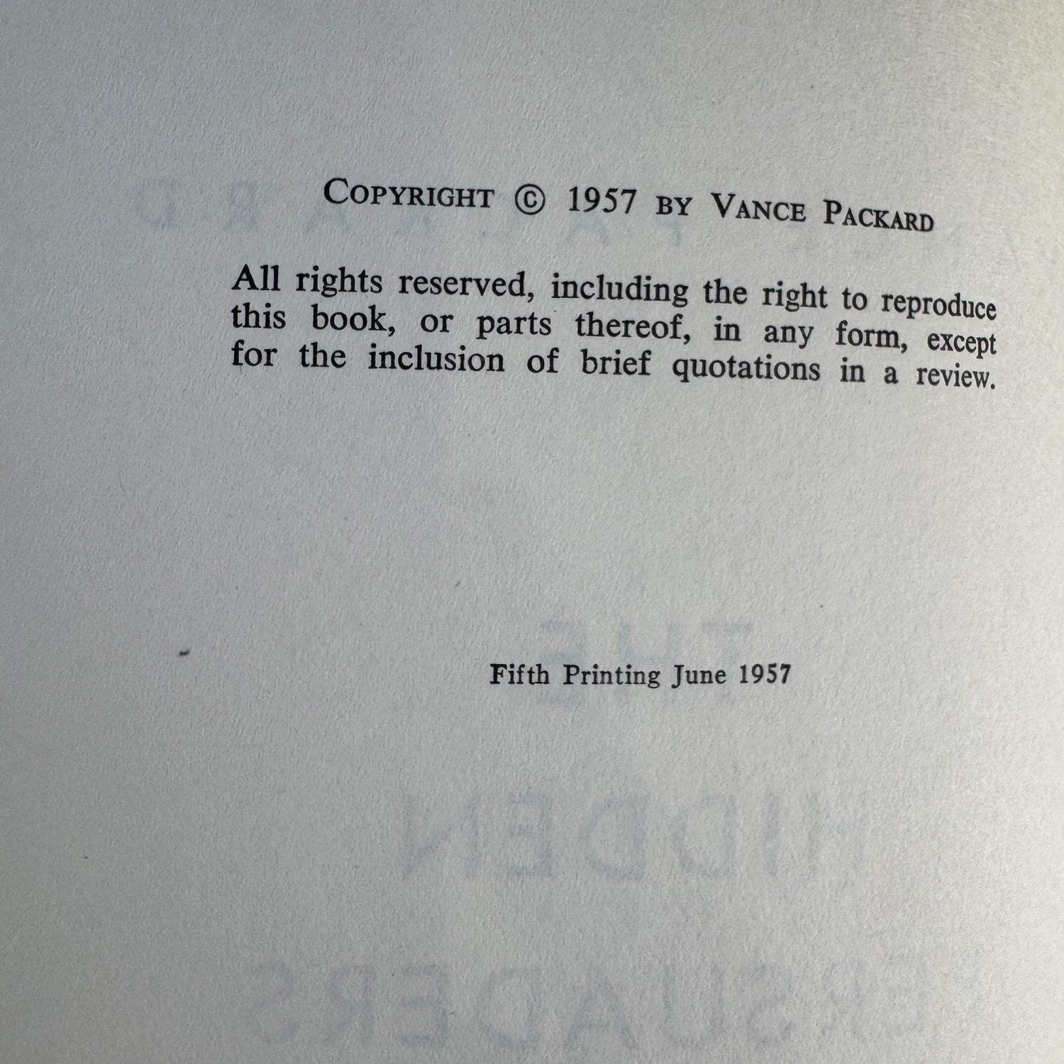 The Hidden Persuaders, Vance Packard, 1957, 5th Printing Hardcover - Pretty Old Books