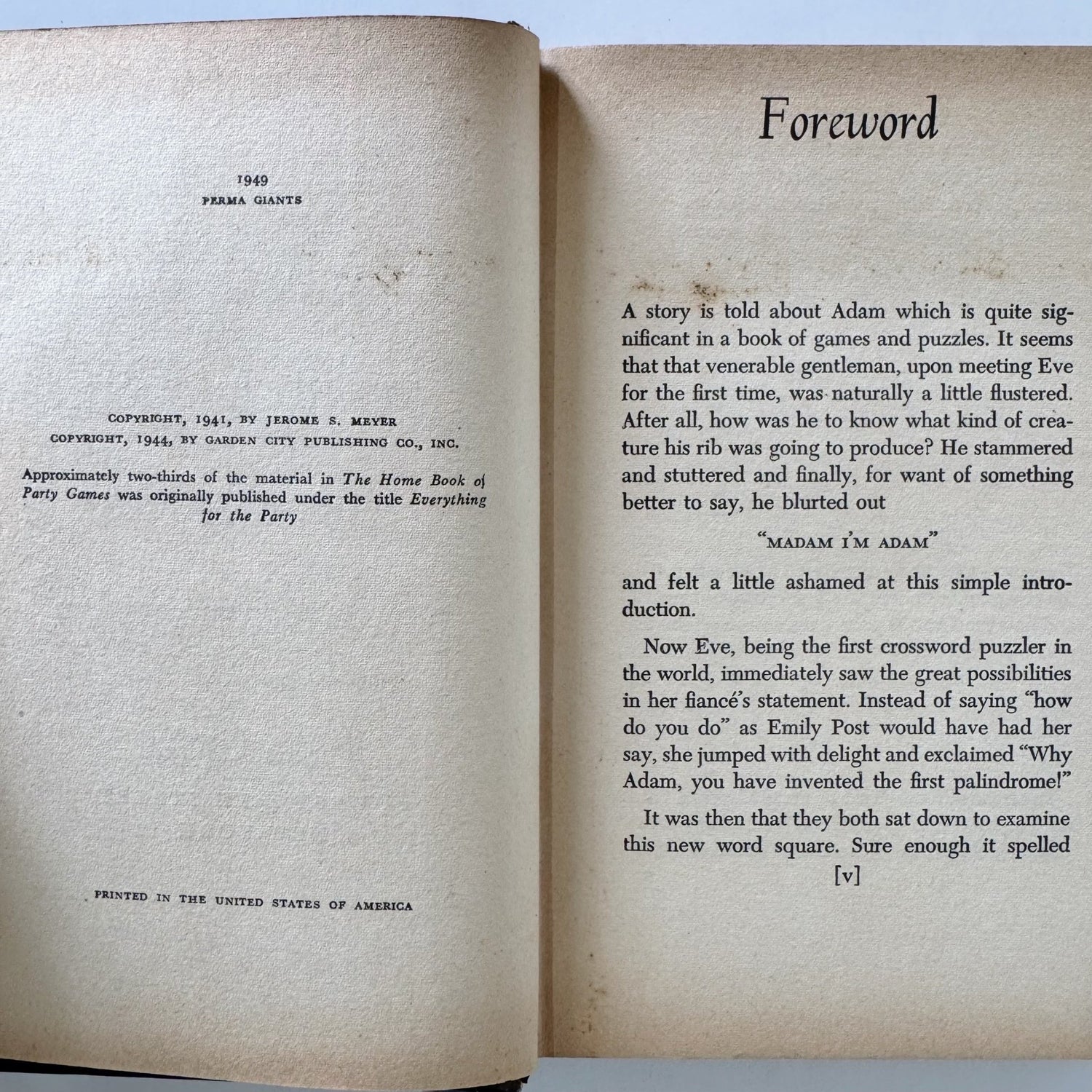 The Home Book of Party Games, 1949 Hardcover - Pretty Old Books