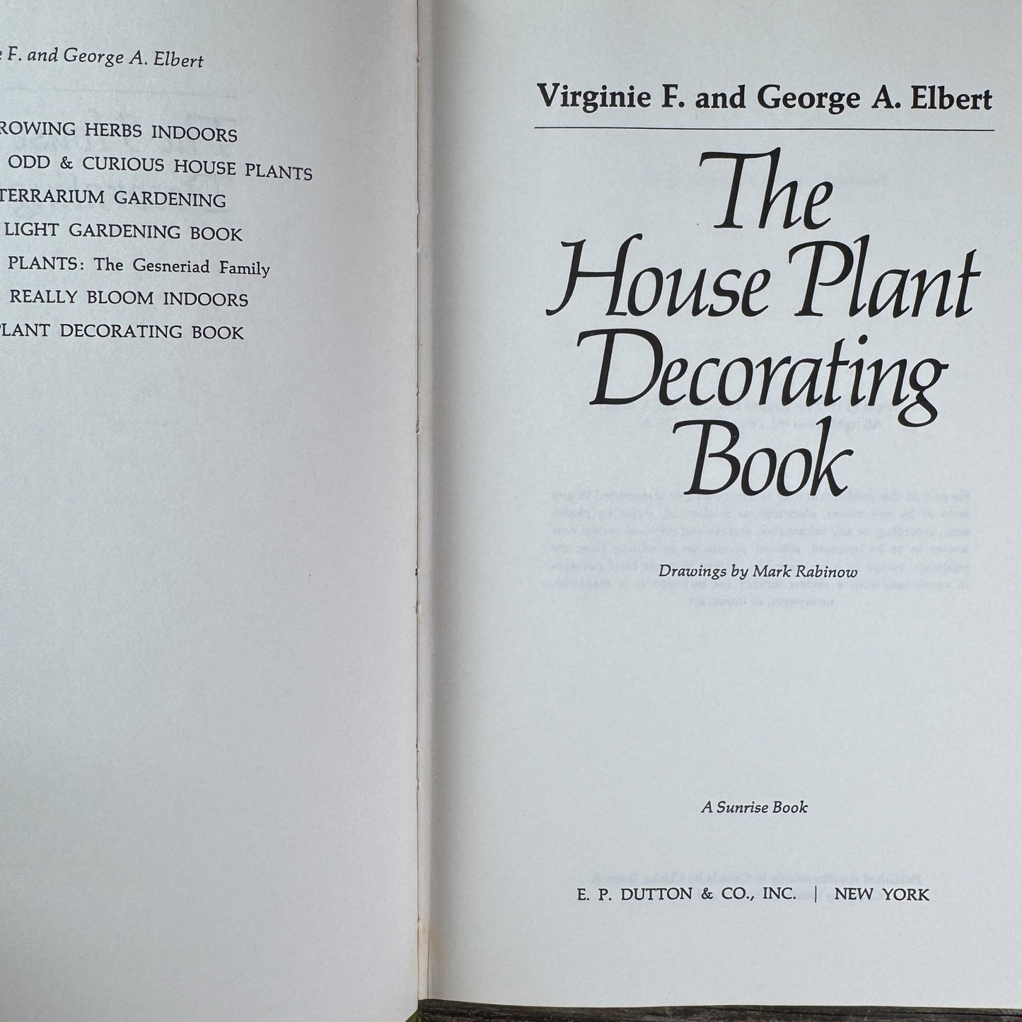 The House Plant Decorating Book, Virginie F. and George A. Elbert, 1977 - Pretty Old Books
