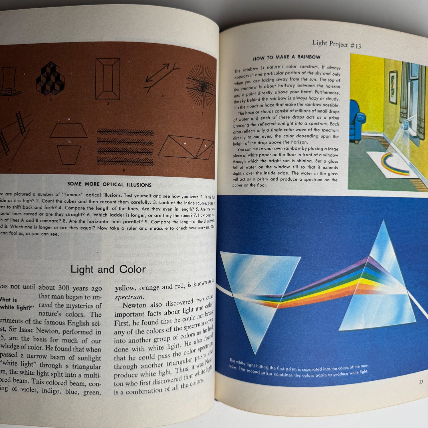 The How and Why Wonder Book of Light and Color, 1963 Hardcover - Pretty Old Books