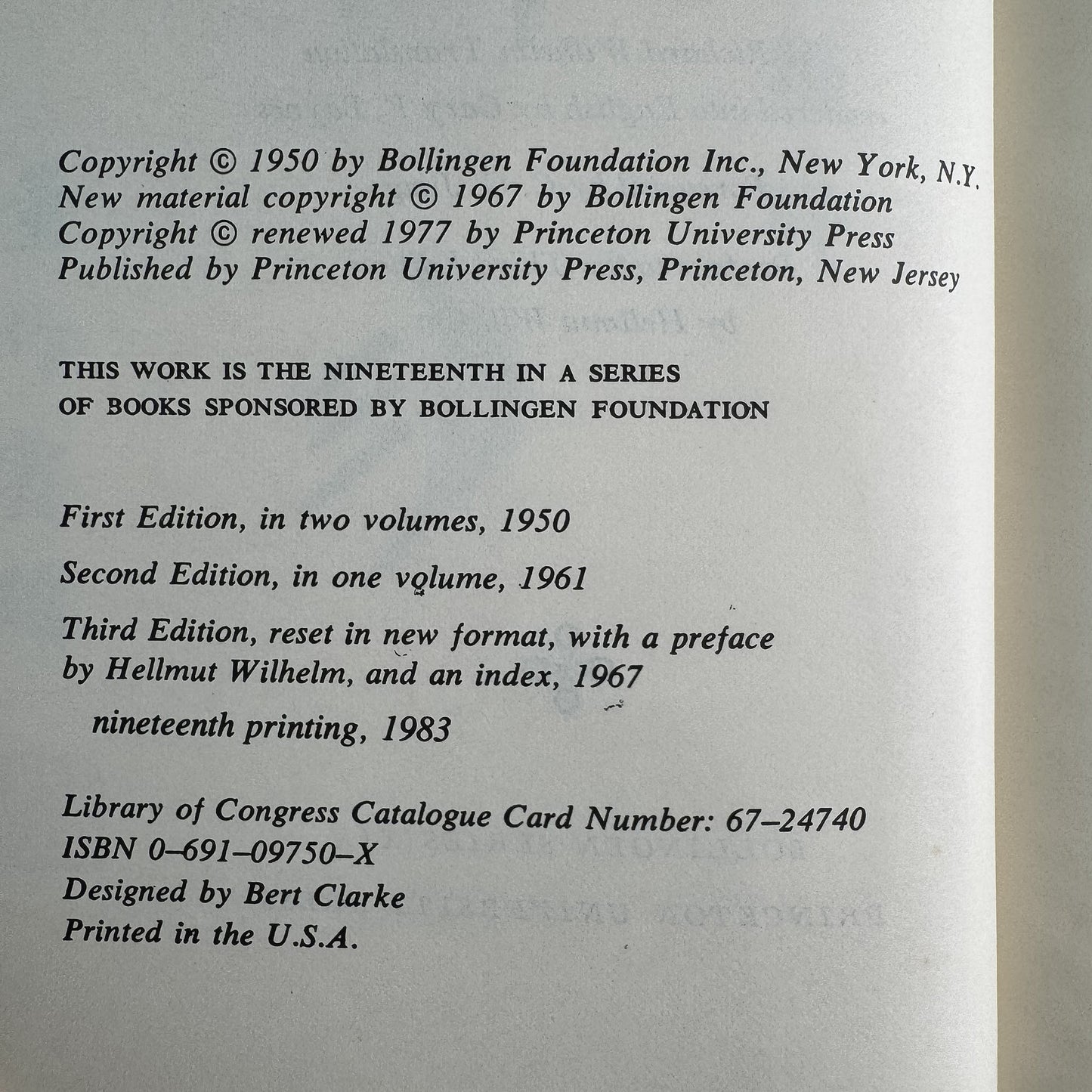 The I Ching, or Book of Changes, Wilhelm/Baynes, 1983 Printing - Pretty Old Books
