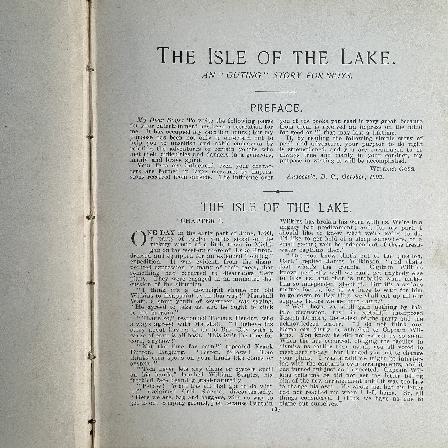The Isle of the Lake, Willard Goss, 1903 Boys' Adventure - Pretty Old Books