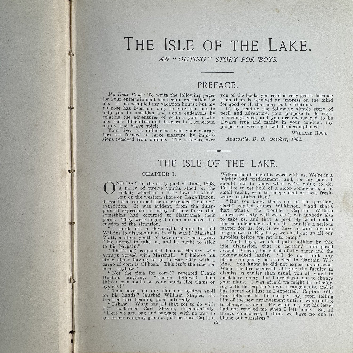 The Isle of the Lake, Willard Goss, 1903 Boys' Adventure - Pretty Old Books