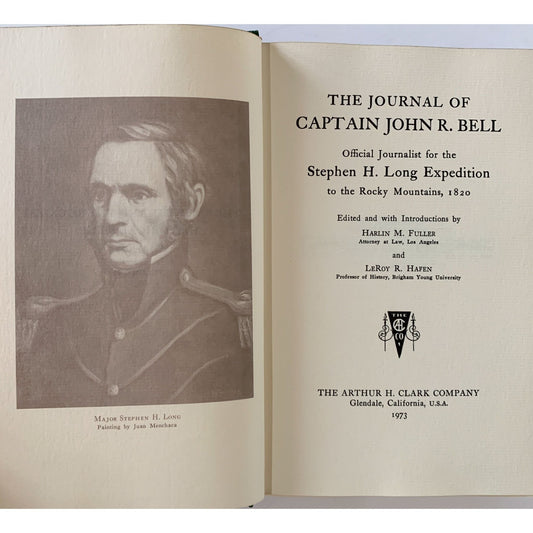 The Journal of Captain John R. Bell, 1973 Hardcover - Pretty Old Books