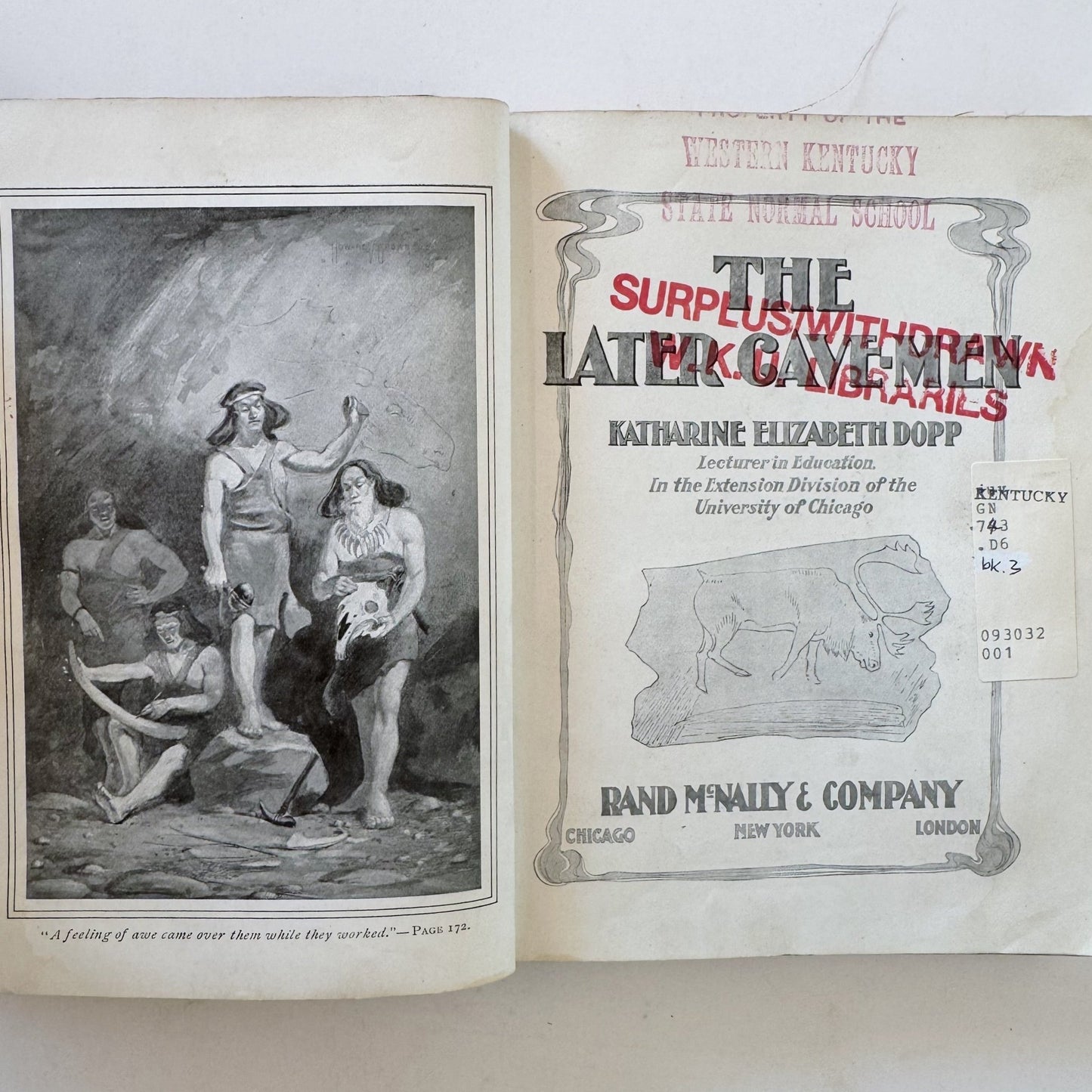 The Later Cave Man, Katherine Elizabeth Dopp, 1906 Elementary School Ancient History and Social Studies - Pretty Old Books