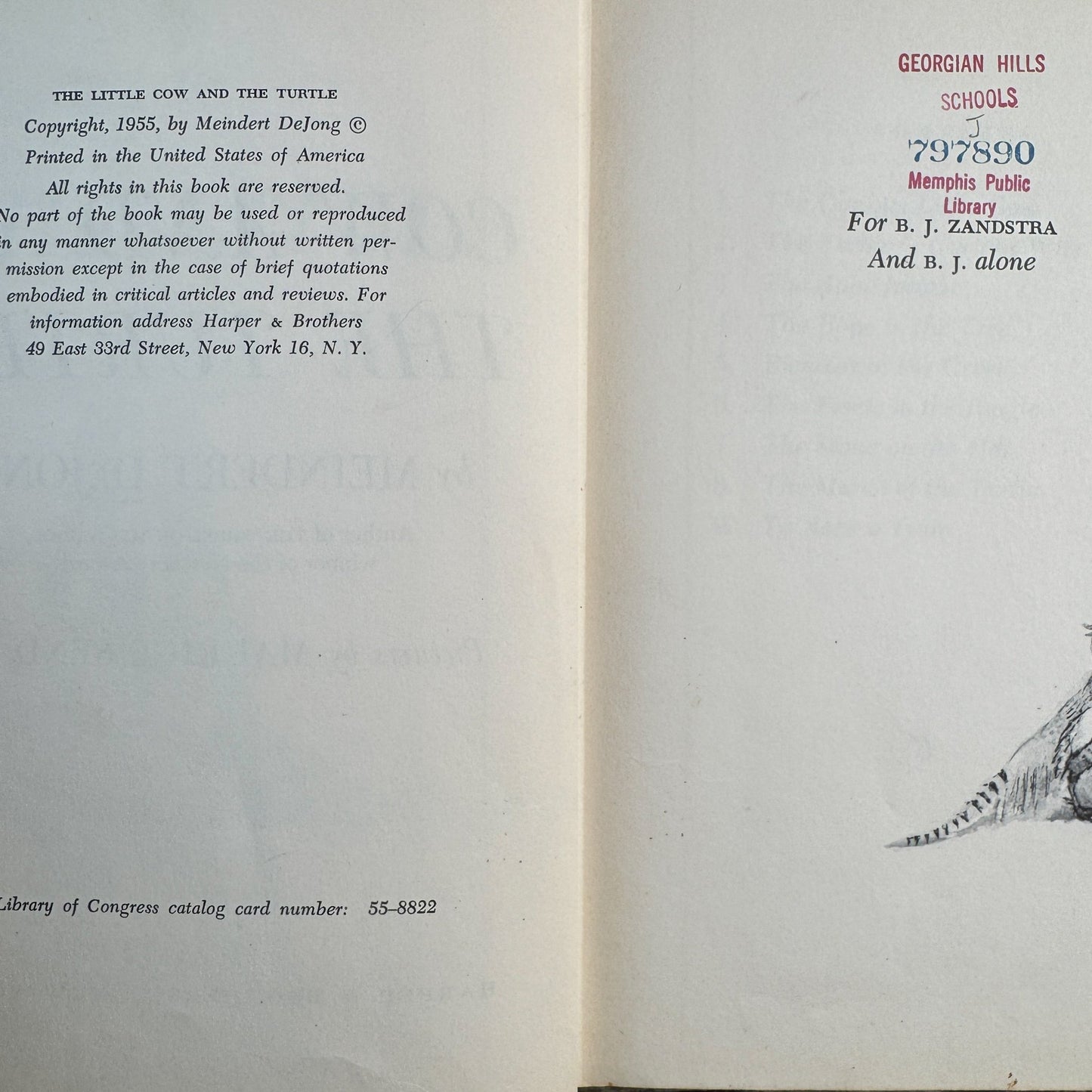 The Little Cow and the Turtle, Meindert DeJong, 1955 - Pretty Old Books