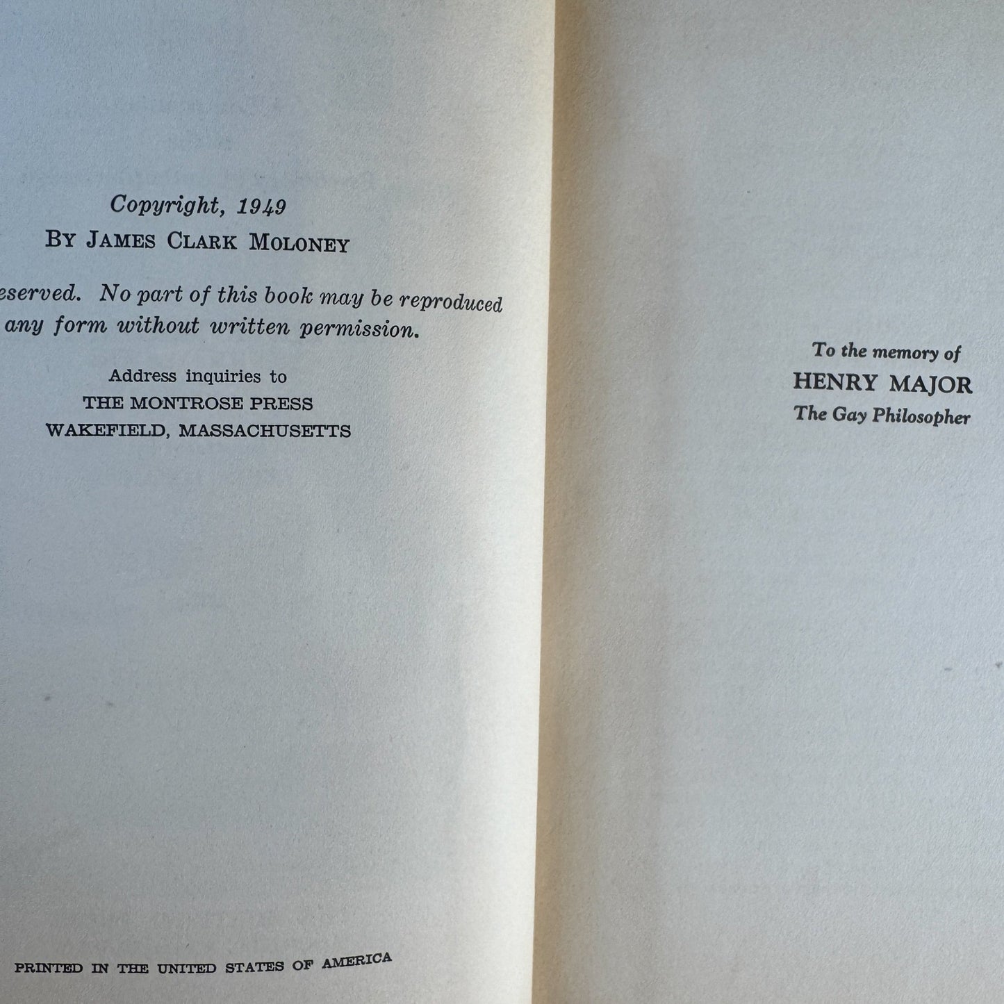 The Magic Cloak: Psychology of Authoritarianism, Moloney, 1949 SIGNED - Pretty Old Books