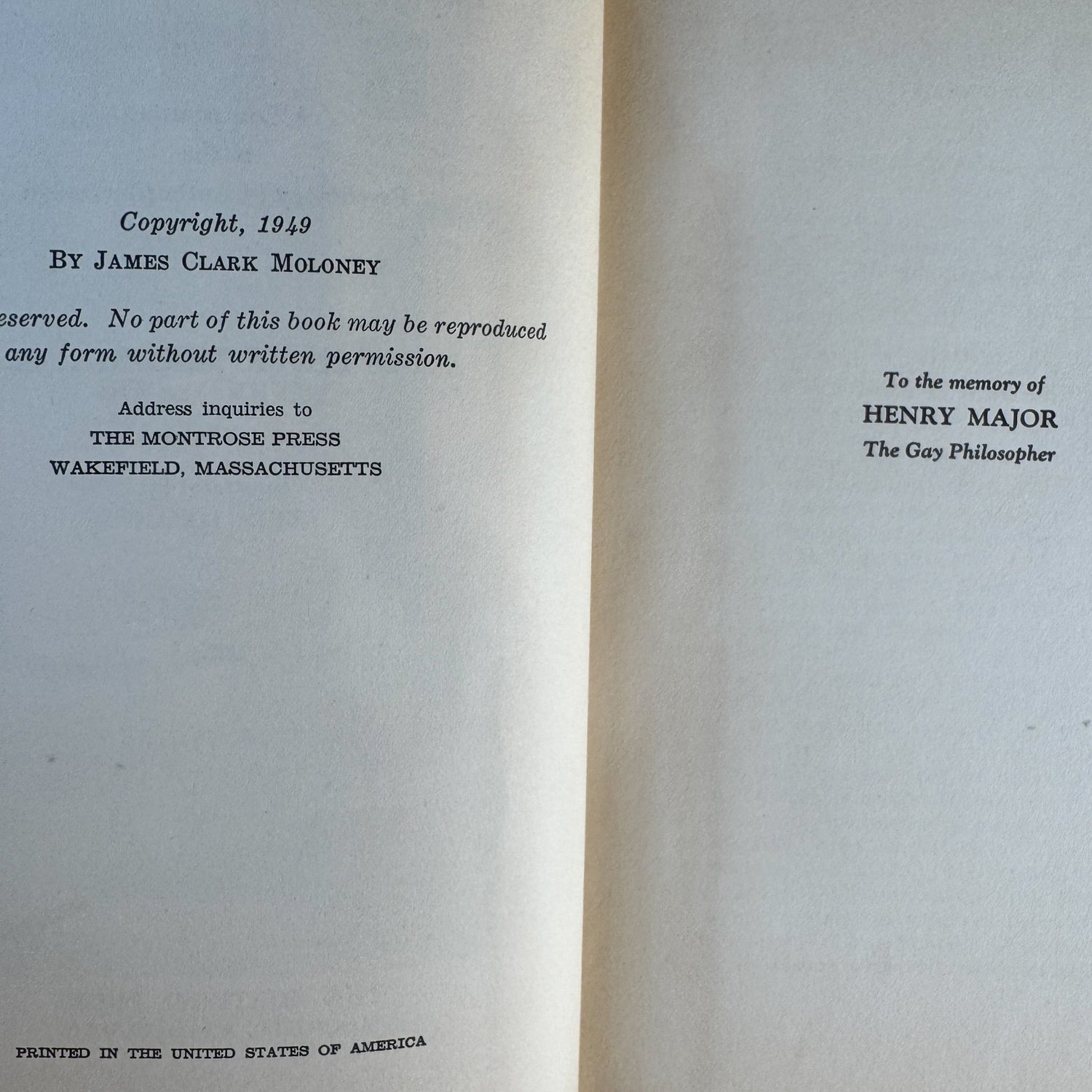 The Magic Cloak: Psychology of Authoritarianism, Moloney, 1949 SIGNED - Pretty Old Books