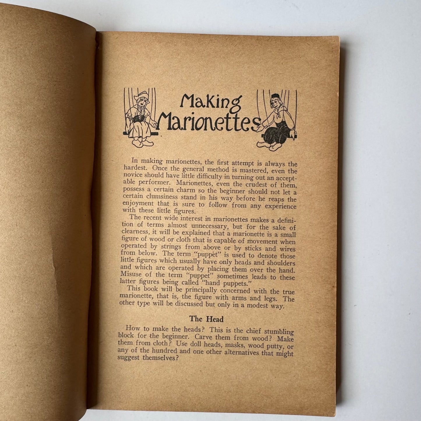The Marionette Book, LeRoy Stahl, 1938 Illustrated Guide - Pretty Old Books