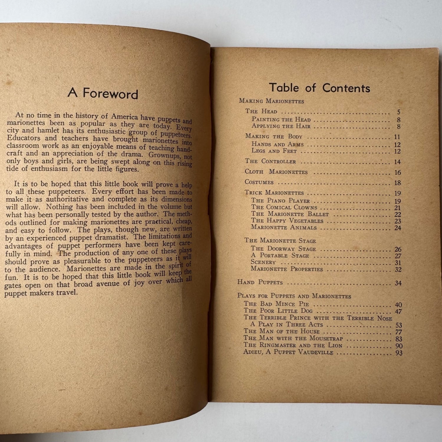 The Marionette Book, LeRoy Stahl, 1938 Illustrated Guide - Pretty Old Books