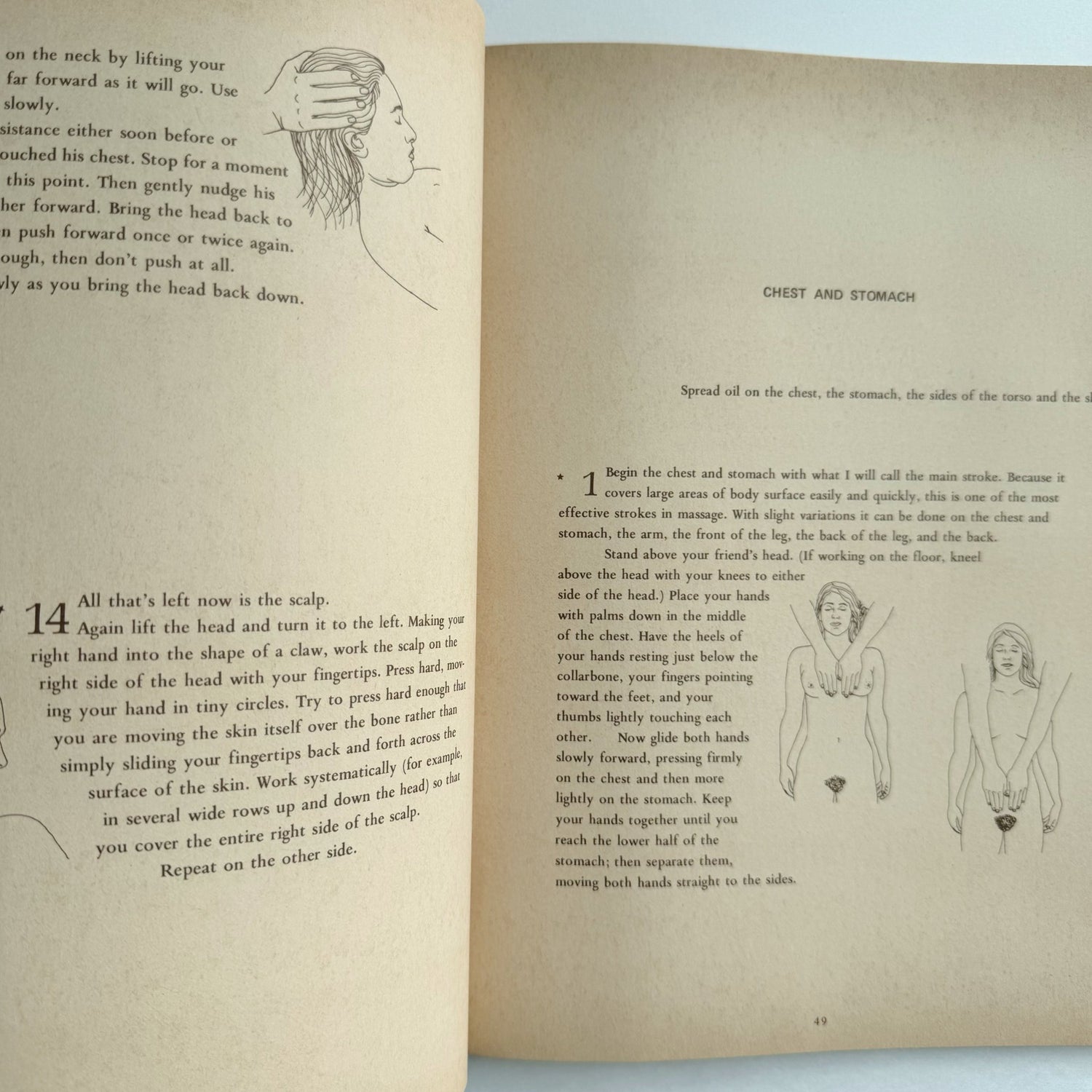 The Massage Book, George Downing, 1984 Illustrated - Pretty Old Books