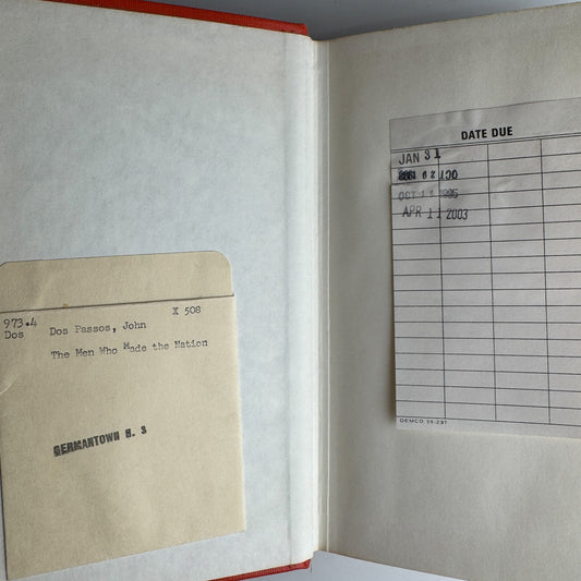The Men Who Made the Nation, John Dos Passos, 1957 Hardcover - Pretty Old Books