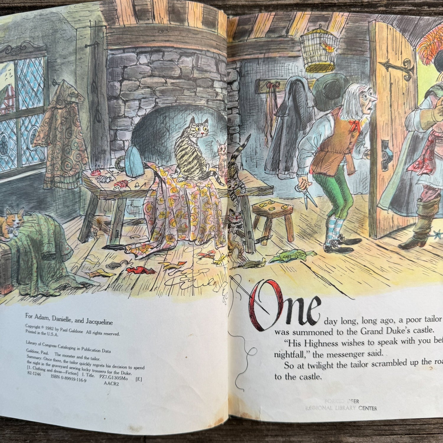 The Monster and the Tailor, Paul Galdone, 1982 - Pretty Old Books