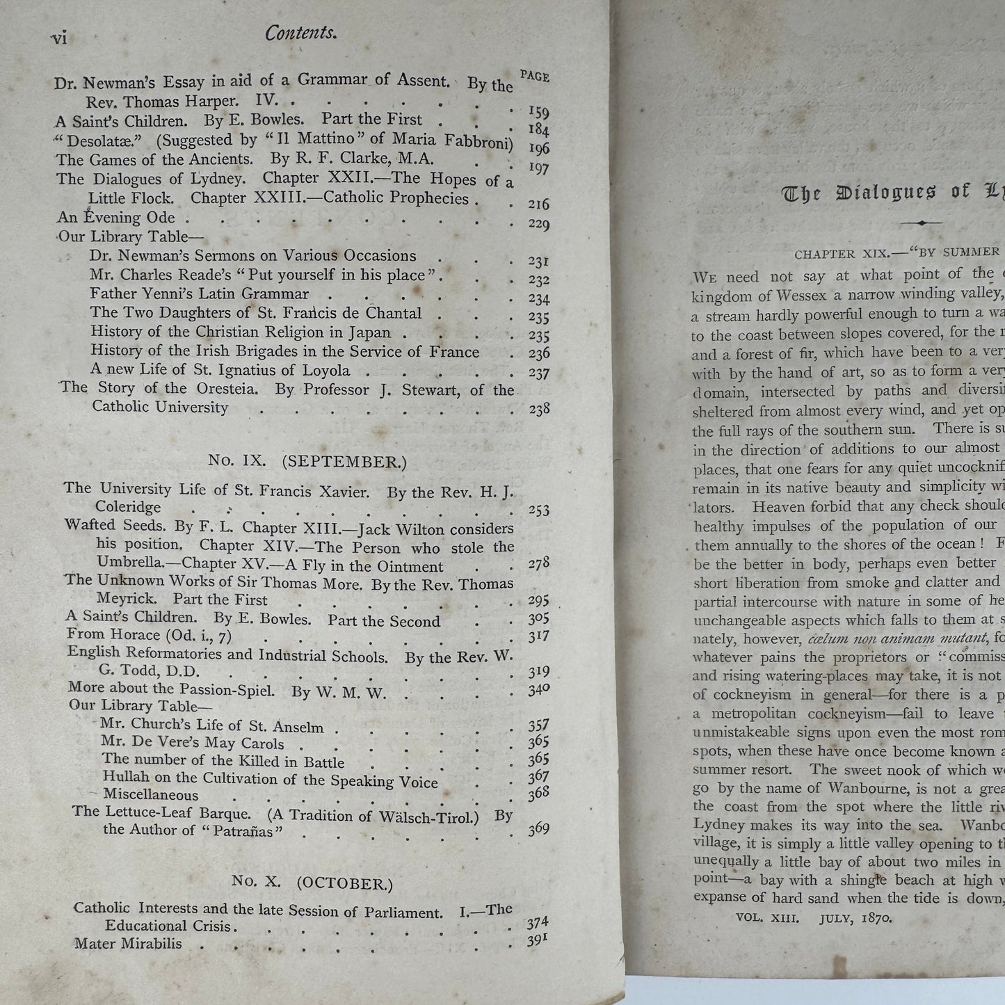 The Month: A Magazine and Review, July–December 1870, Catholic, Convent Copy - Pretty Old Books