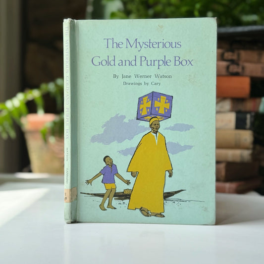 The Mysterious Gold and Purple Box, Mystery Picture Book, 1972, Jane Werner Watson - Pretty Old Books
