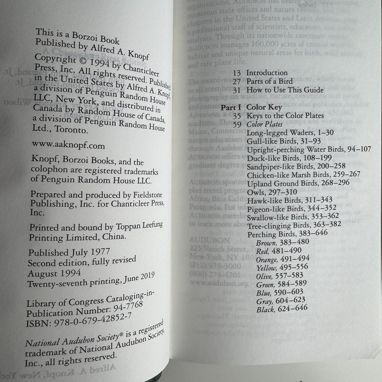 The National Audubon Society Field Guide to North American Birds, Eastern Region, 1994 - Pretty Old Books