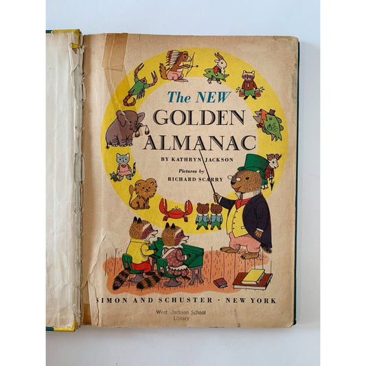 The New Golden Almanac Vintage Richard Scarry Hardcover 1952 - Pretty Old Books