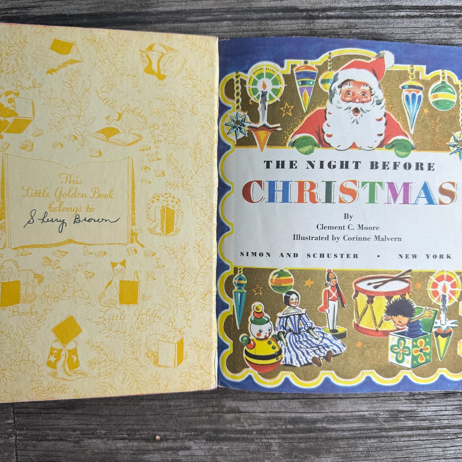 The Night Before Christmas, Little Golden Book, 1949 - Pretty Old Books