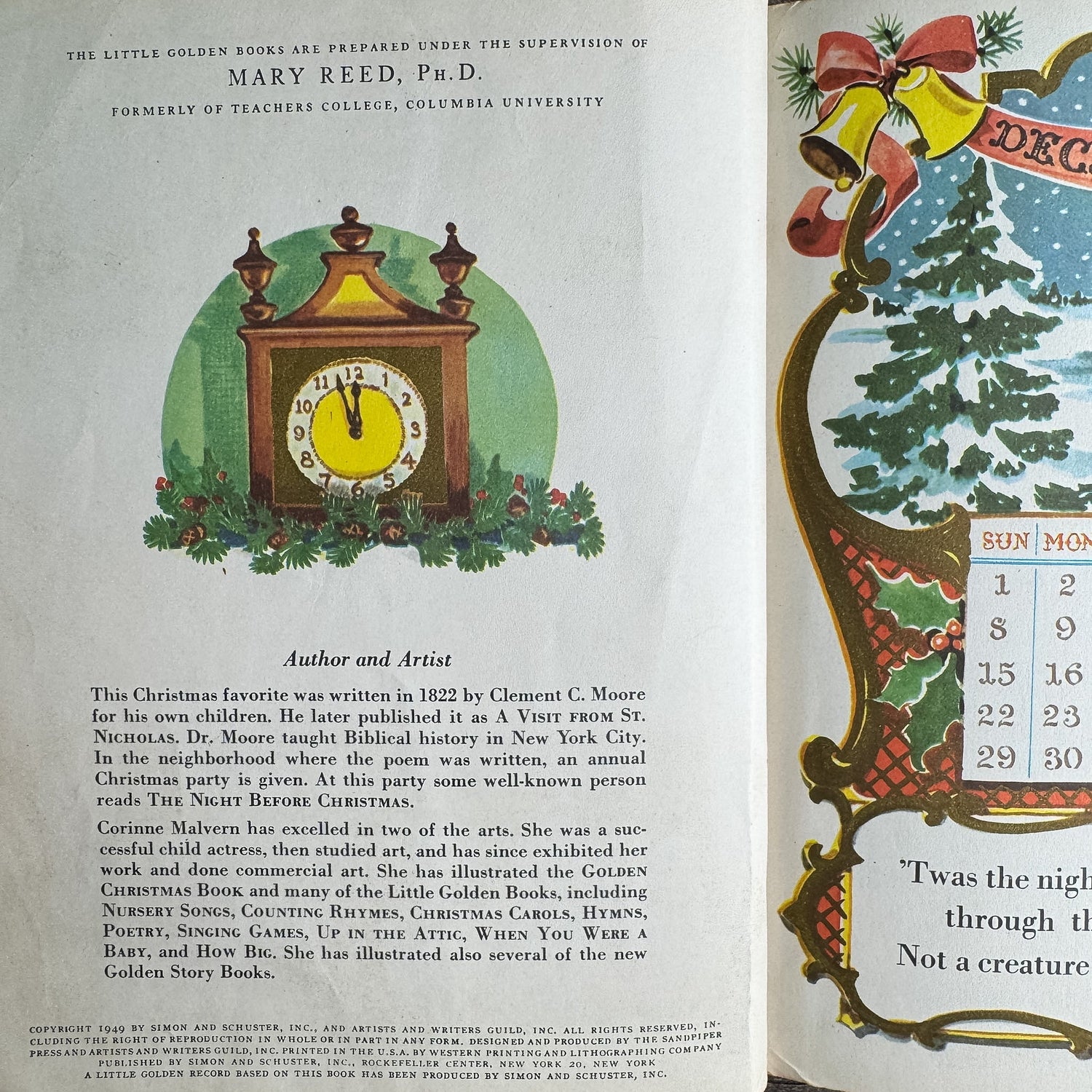 The Night Before Christmas, Little Golden Book, 1949 - Pretty Old Books