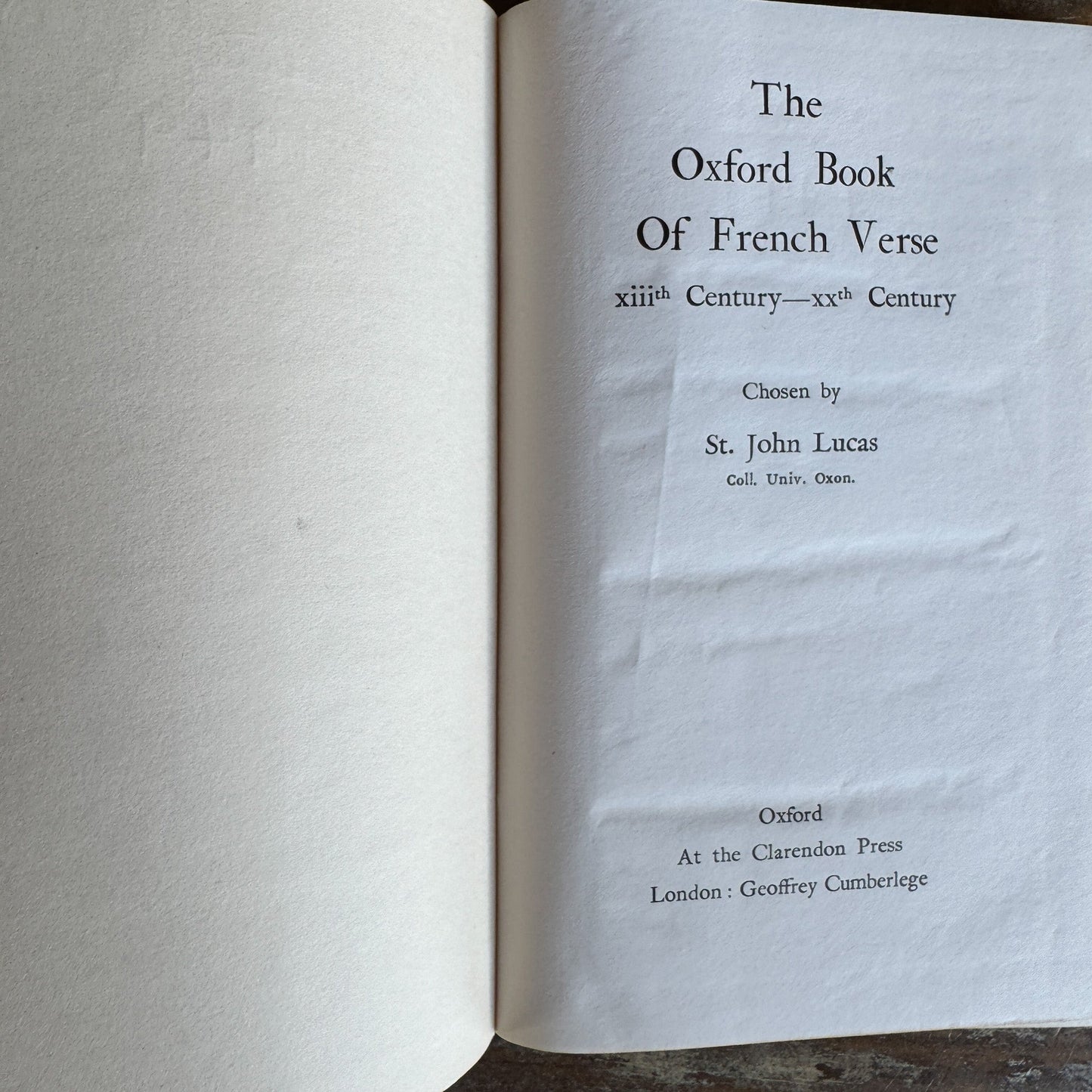 The Oxford Book of French Verse, 13th - 20th Century, 1946 - Pretty Old Books