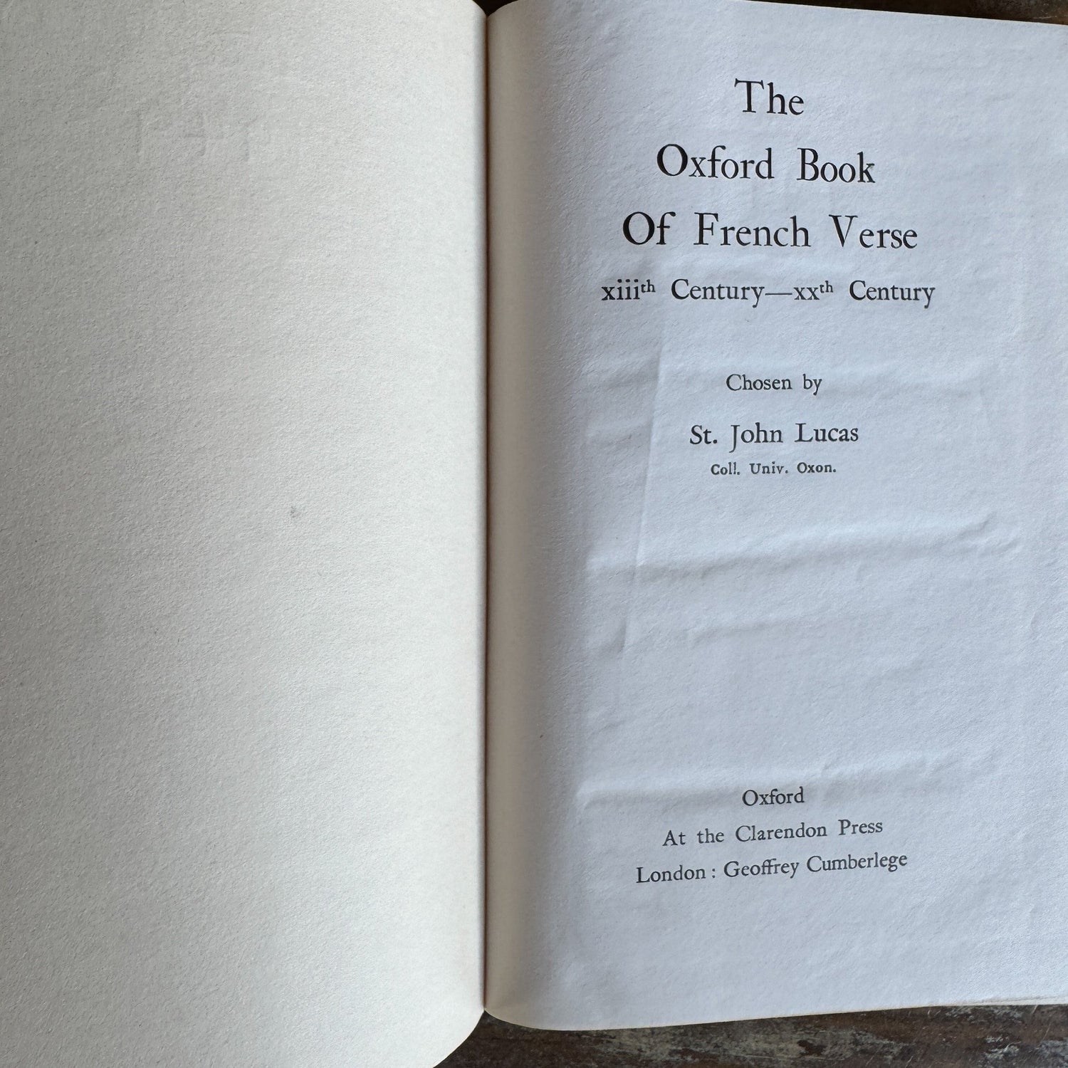 The Oxford Book of French Verse, 13th - 20th Century, 1946 - Pretty Old Books