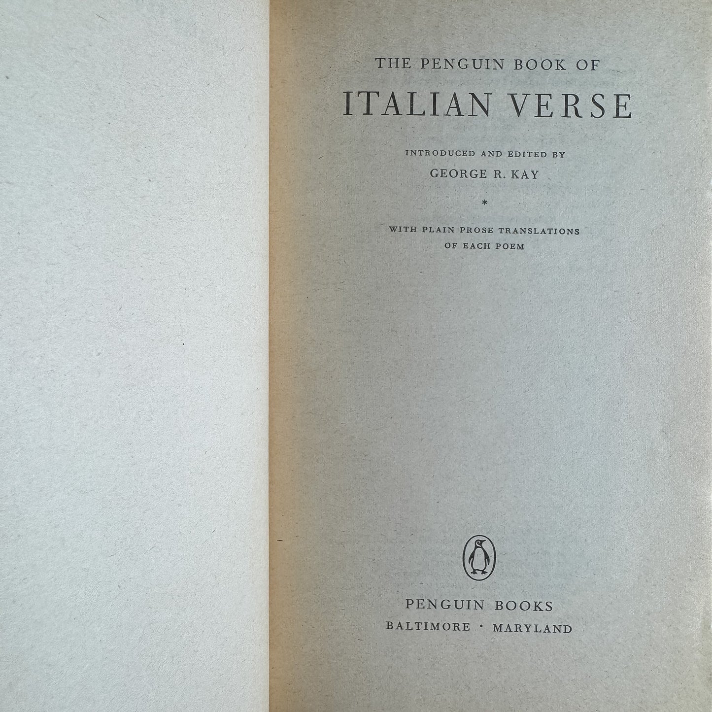 The Penguin Book of Italian Verse, 1966 - Pretty Old Books