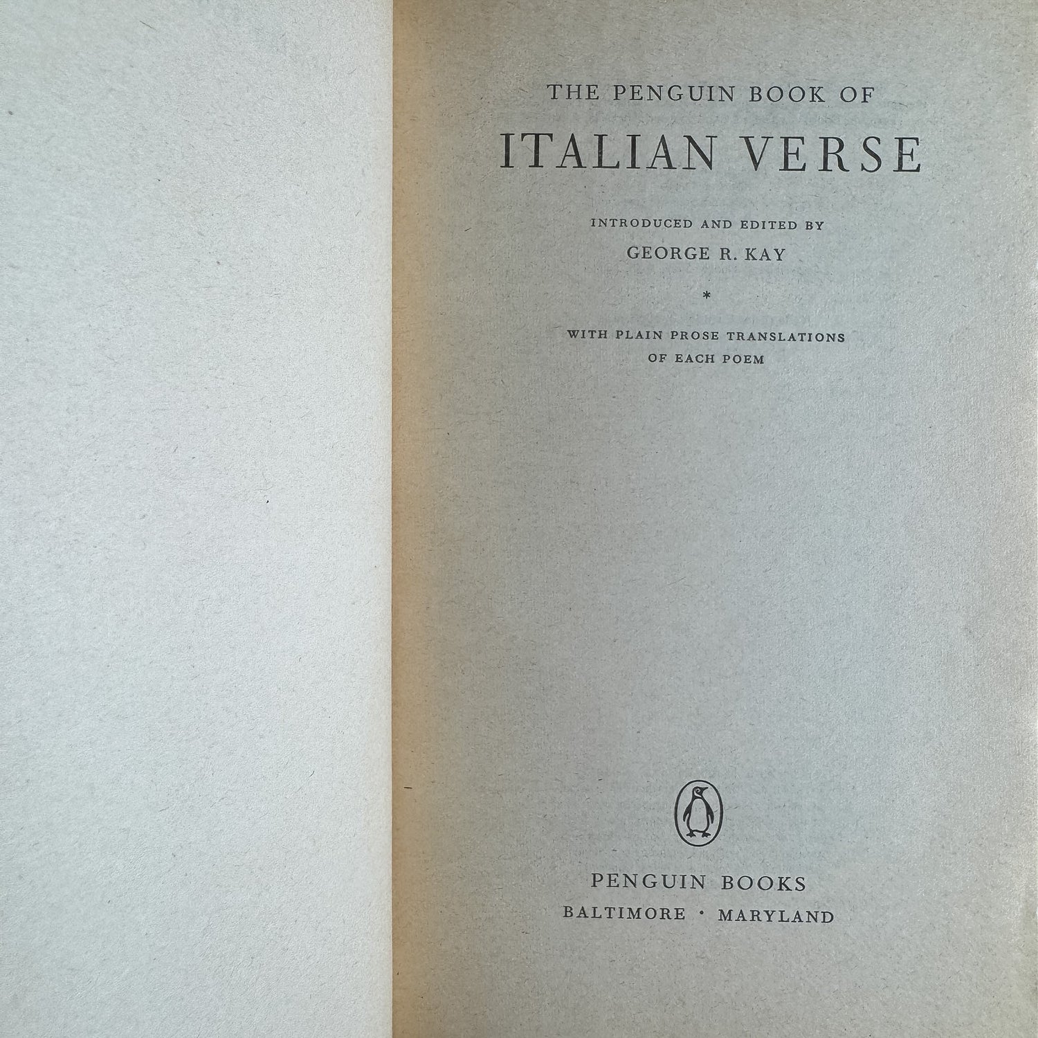 The Penguin Book of Italian Verse, 1966 - Pretty Old Books