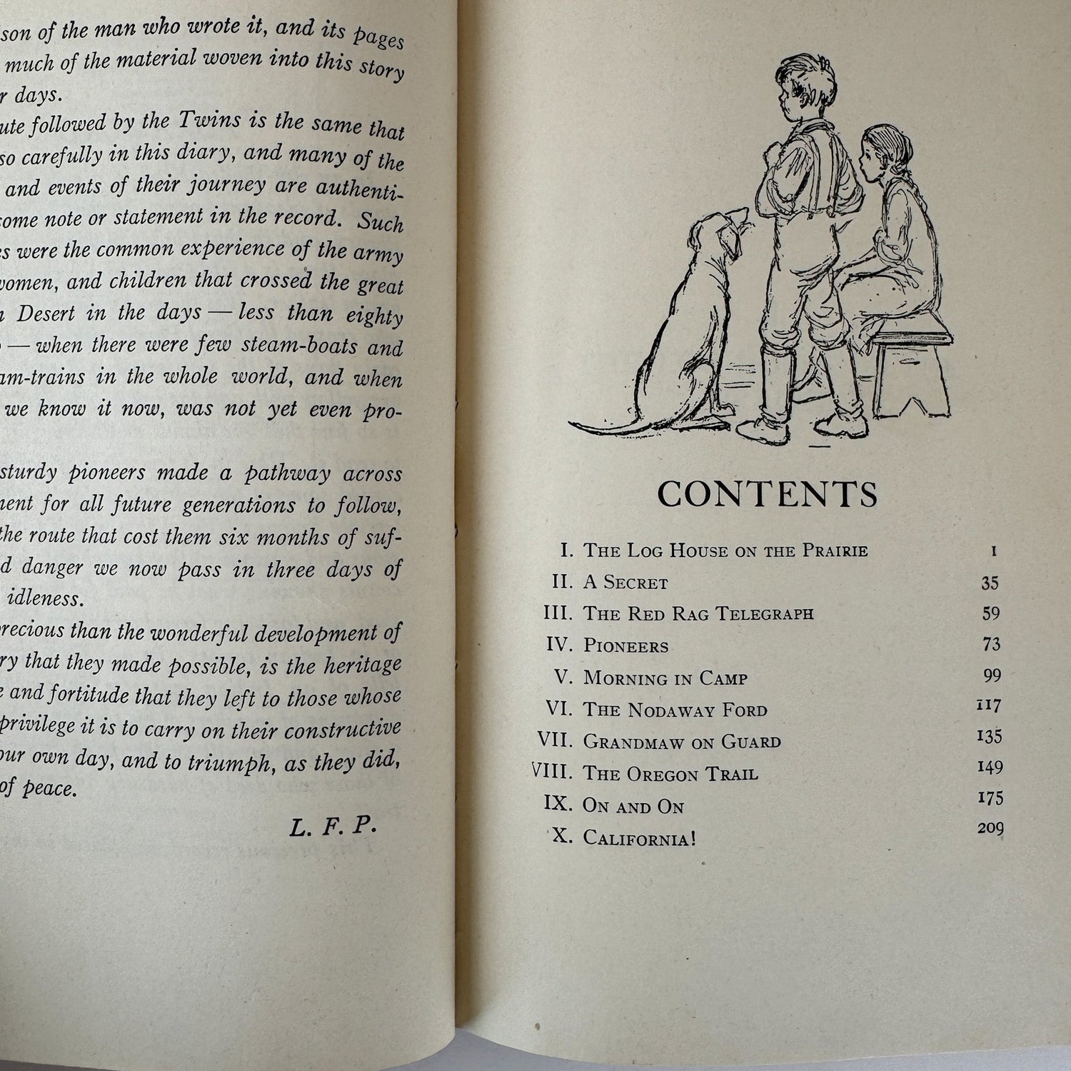 The Pioneer Twins, Lucy Fitch Perkins, 1927, Kids Historical Fiction - Pretty Old Books