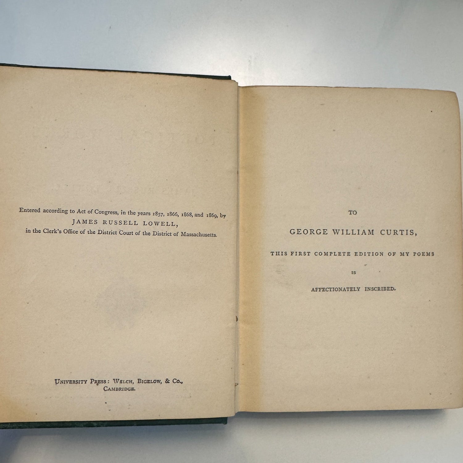 The Poetical Works of James Russell Lowell, Complete Edition, 1873 - Pretty Old Books