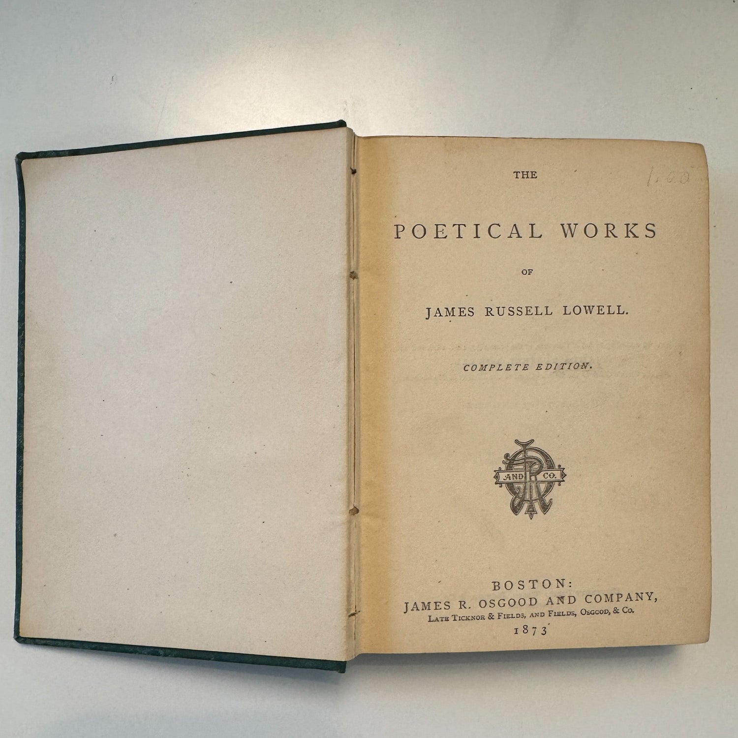 The Poetical Works of James Russell Lowell, Complete Edition, 1873 - Pretty Old Books