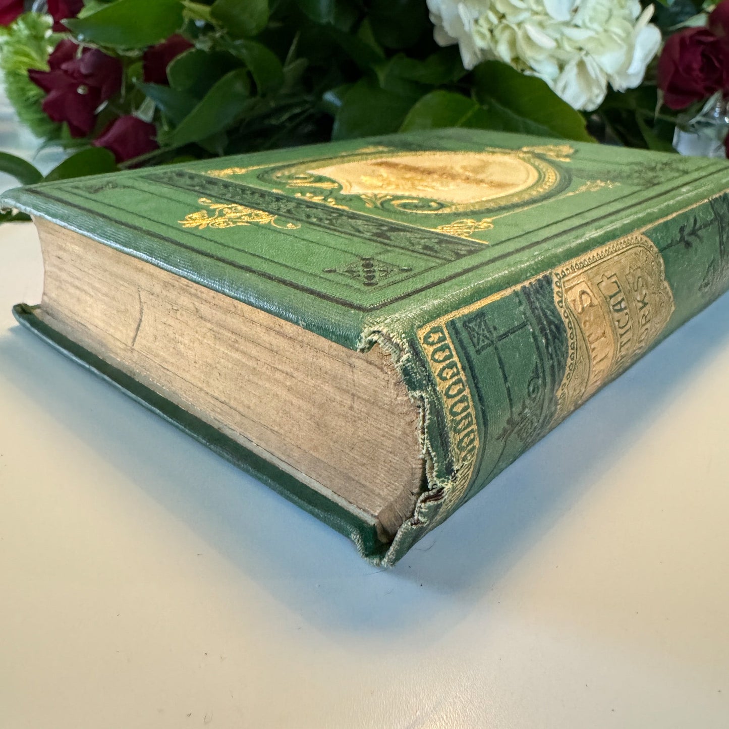 The Poetical Works of Sir Walter Scott, Antique Ornate Green Hardcover - Pretty Old Books