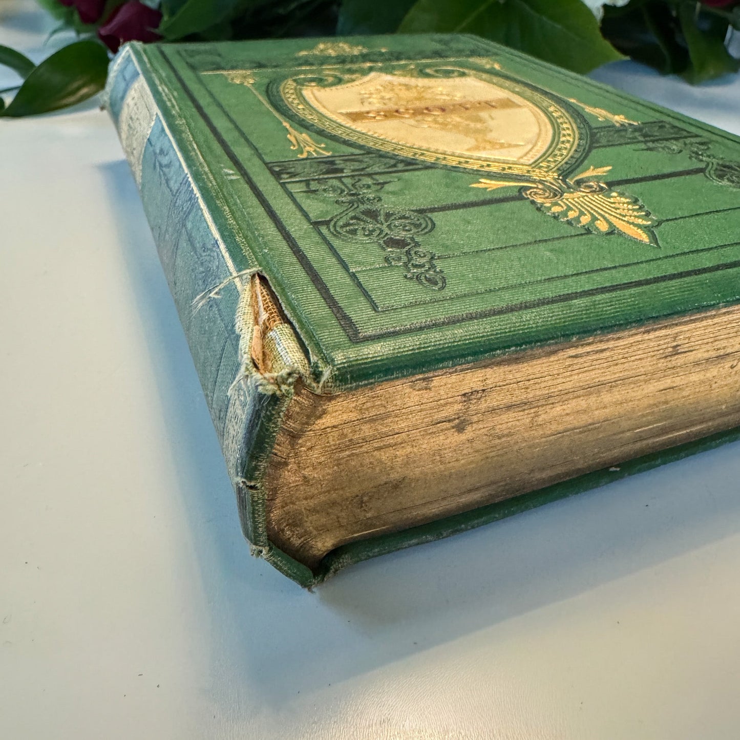 The Poetical Works of Sir Walter Scott, Antique Ornate Green Hardcover - Pretty Old Books