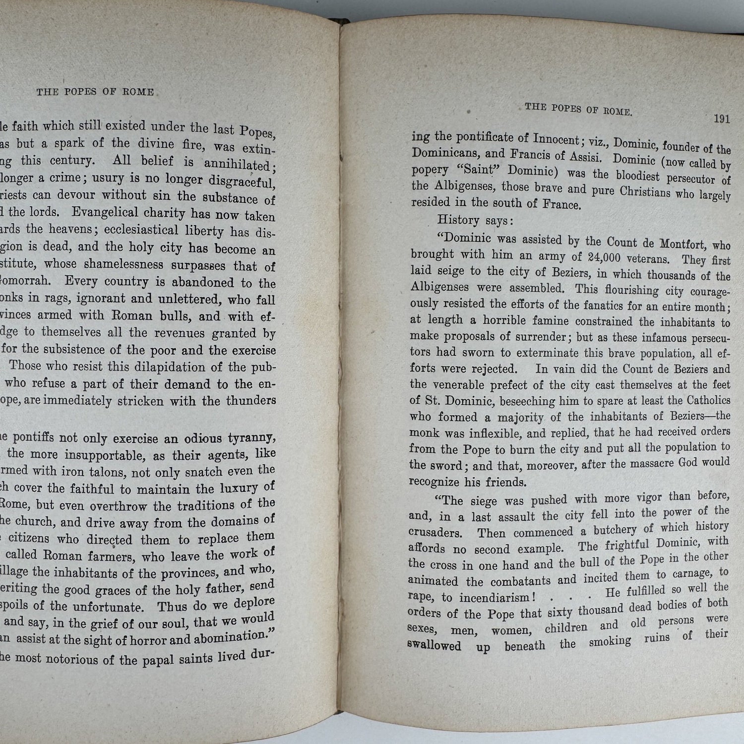 The Popes of Rome, 1914, Menace Publishing Hardcover - Pretty Old Books