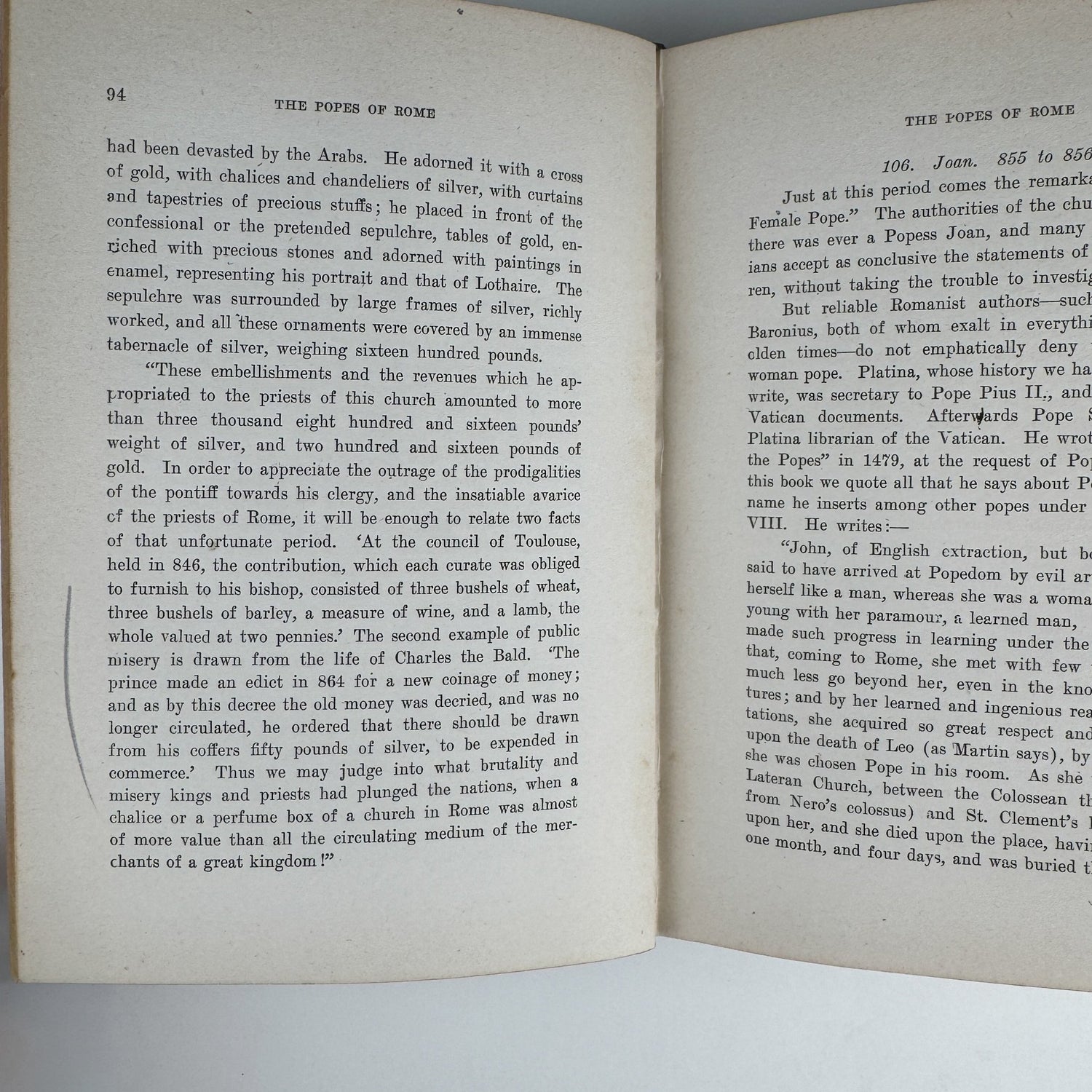 The Popes of Rome, 1914, Menace Publishing Hardcover - Pretty Old Books
