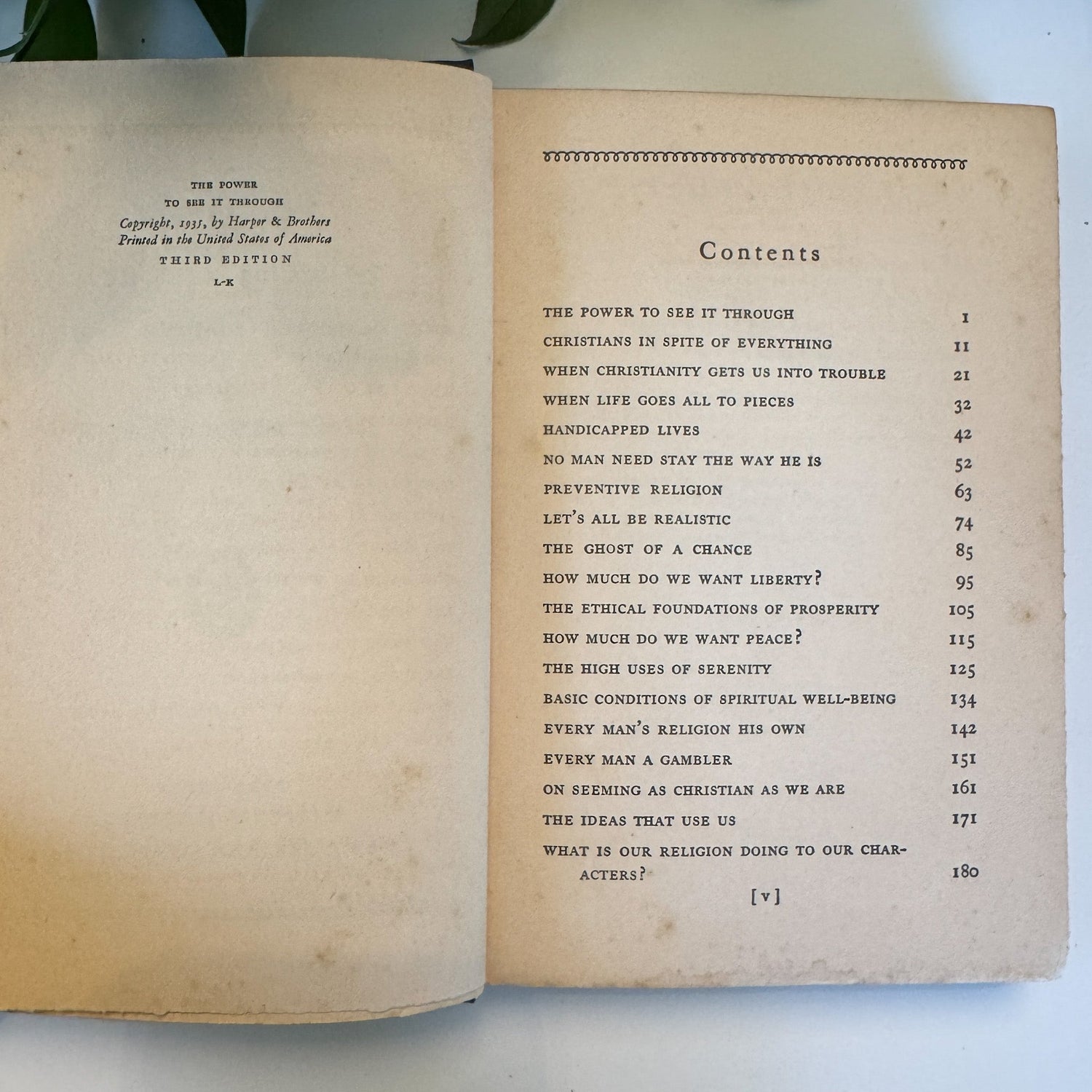 The Power to See It Through, Harry Emerson Fosdick, 1935, Hardcover - Pretty Old Books