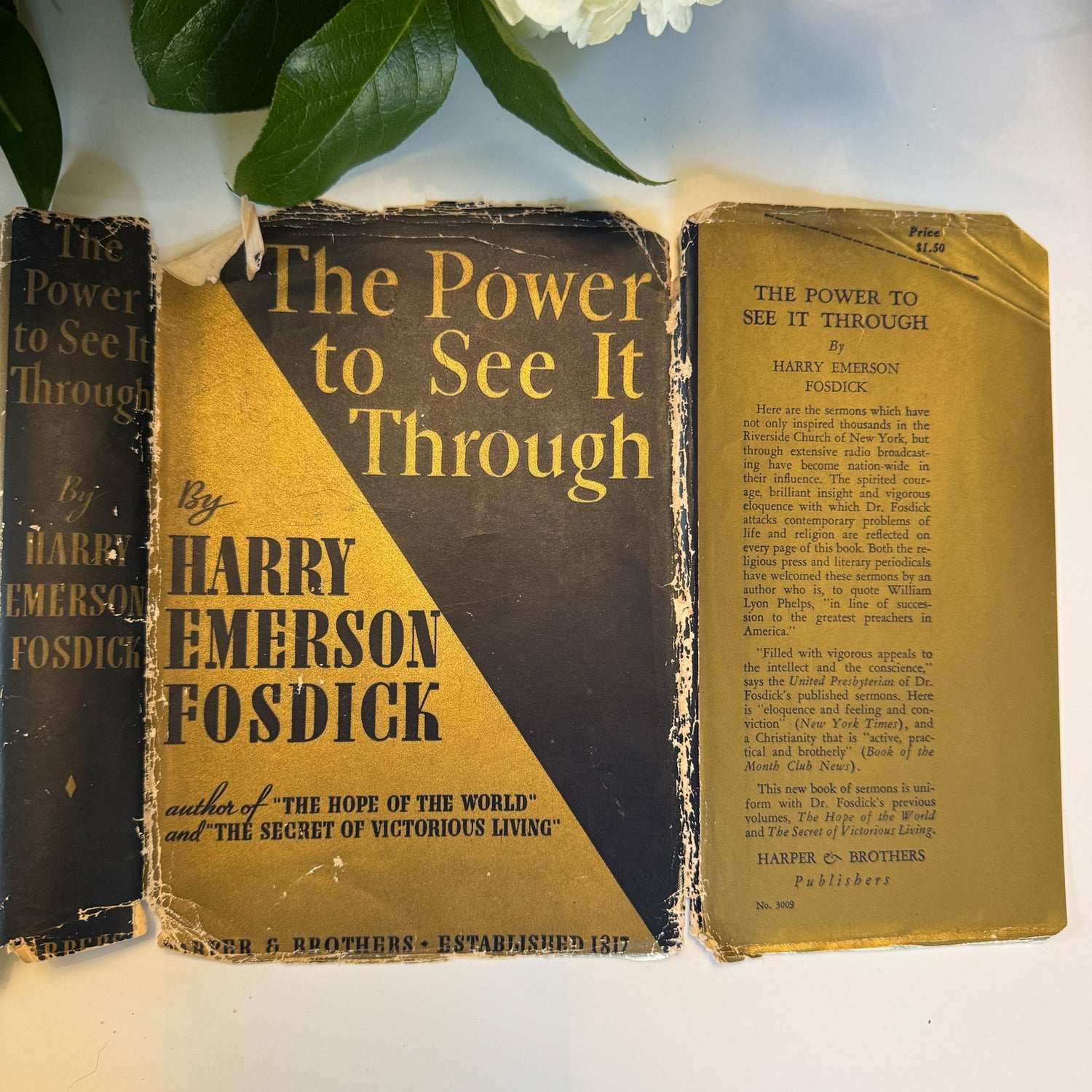 The Power to See It Through, Harry Emerson Fosdick, 1935, Hardcover - Pretty Old Books