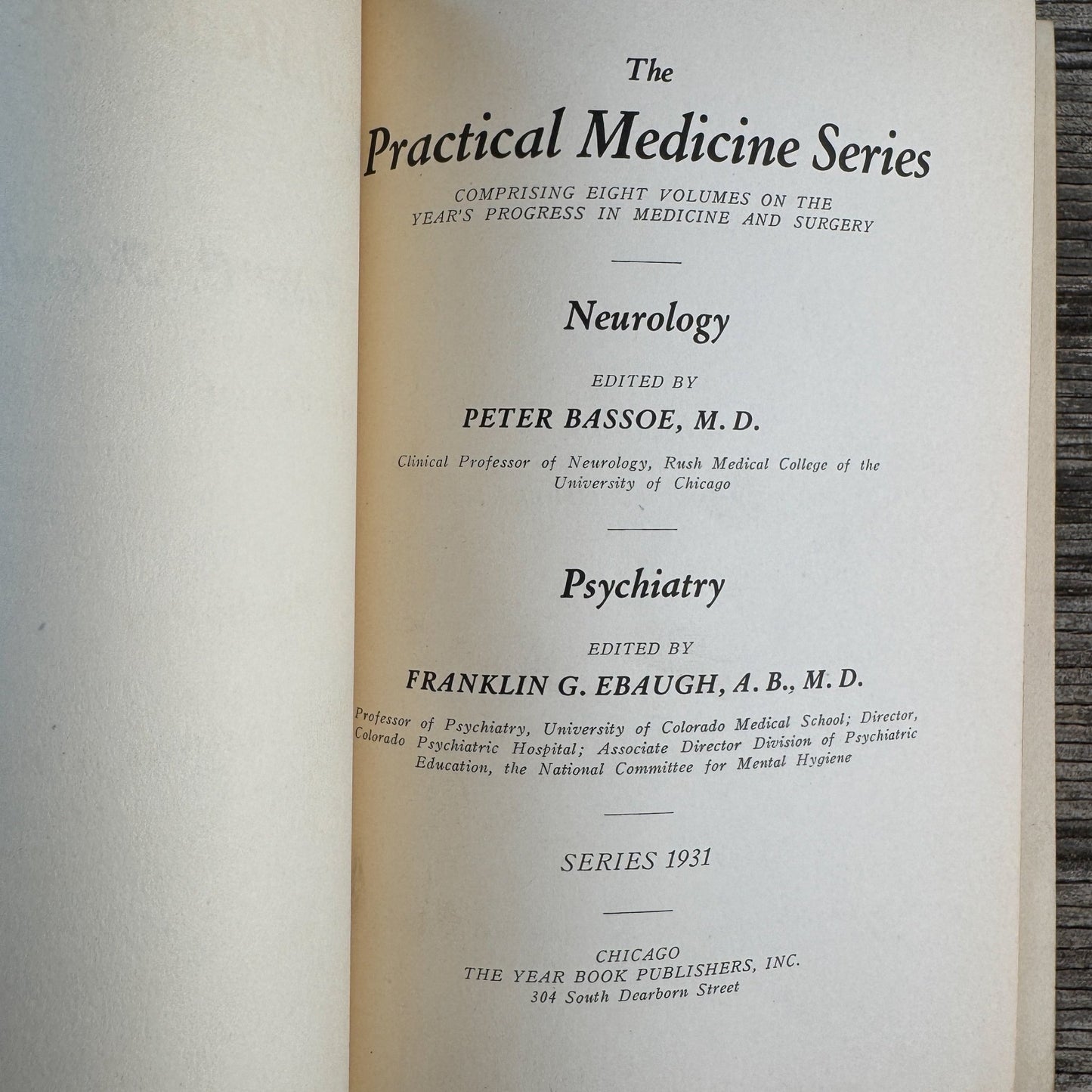 The Practical Medicine Series: Neurology and Psychology, 1931 - Pretty Old Books