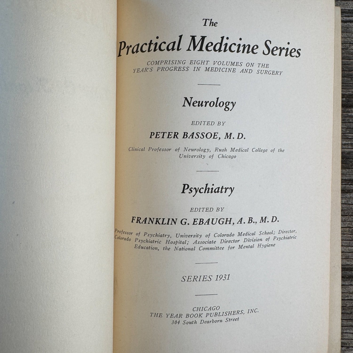The Practical Medicine Series: Neurology and Psychology, 1931 - Pretty Old Books